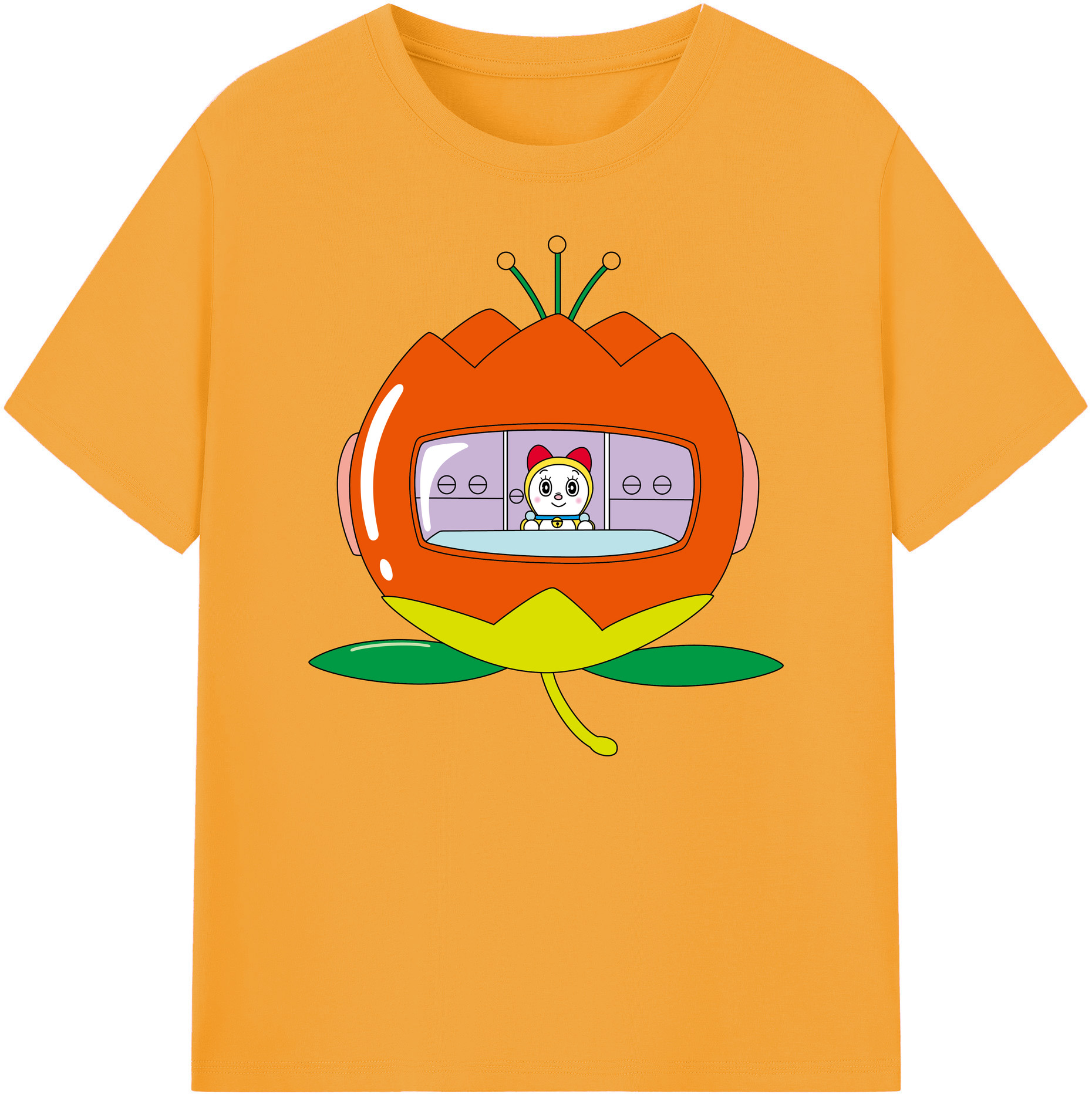 （画像用） ドラえもん ドラミ Doraemon Dorami 綿100％ メンズ半袖Tシャツ｜肌触りやわらか＆通気性
