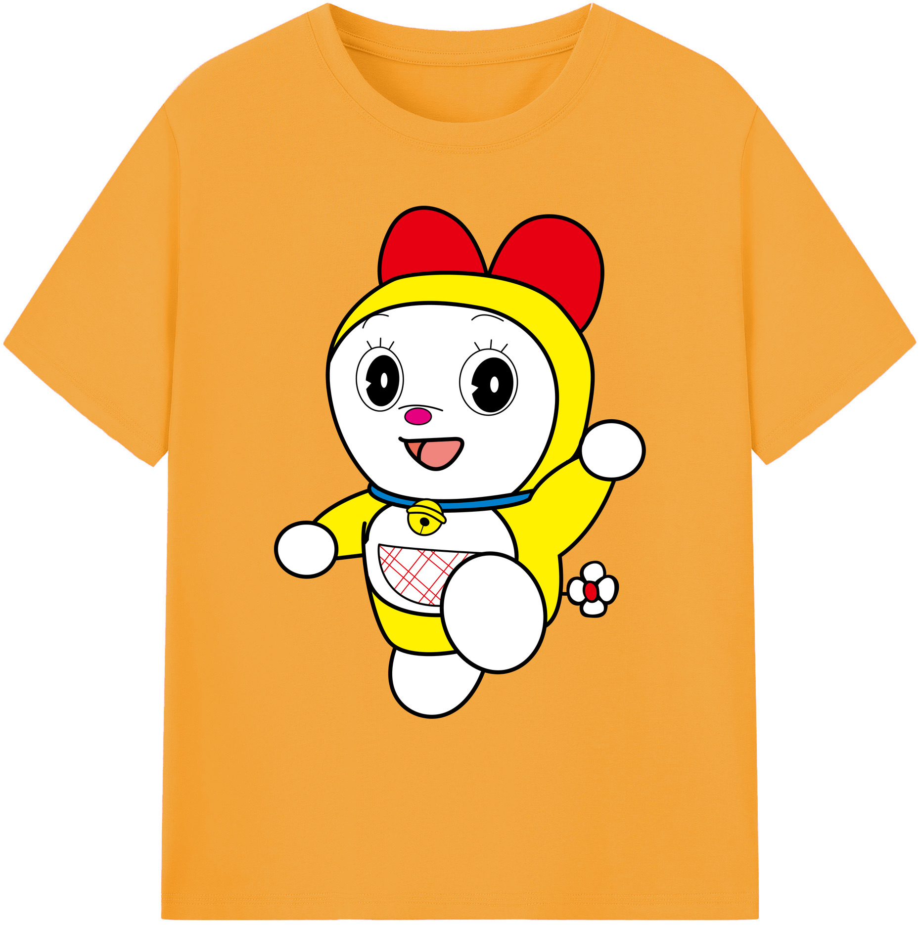 （画像用） ドラえもん ドラミ Doraemon Dorami 綿100％ メンズ半袖Tシャツ｜肌触りやわらか＆通気性