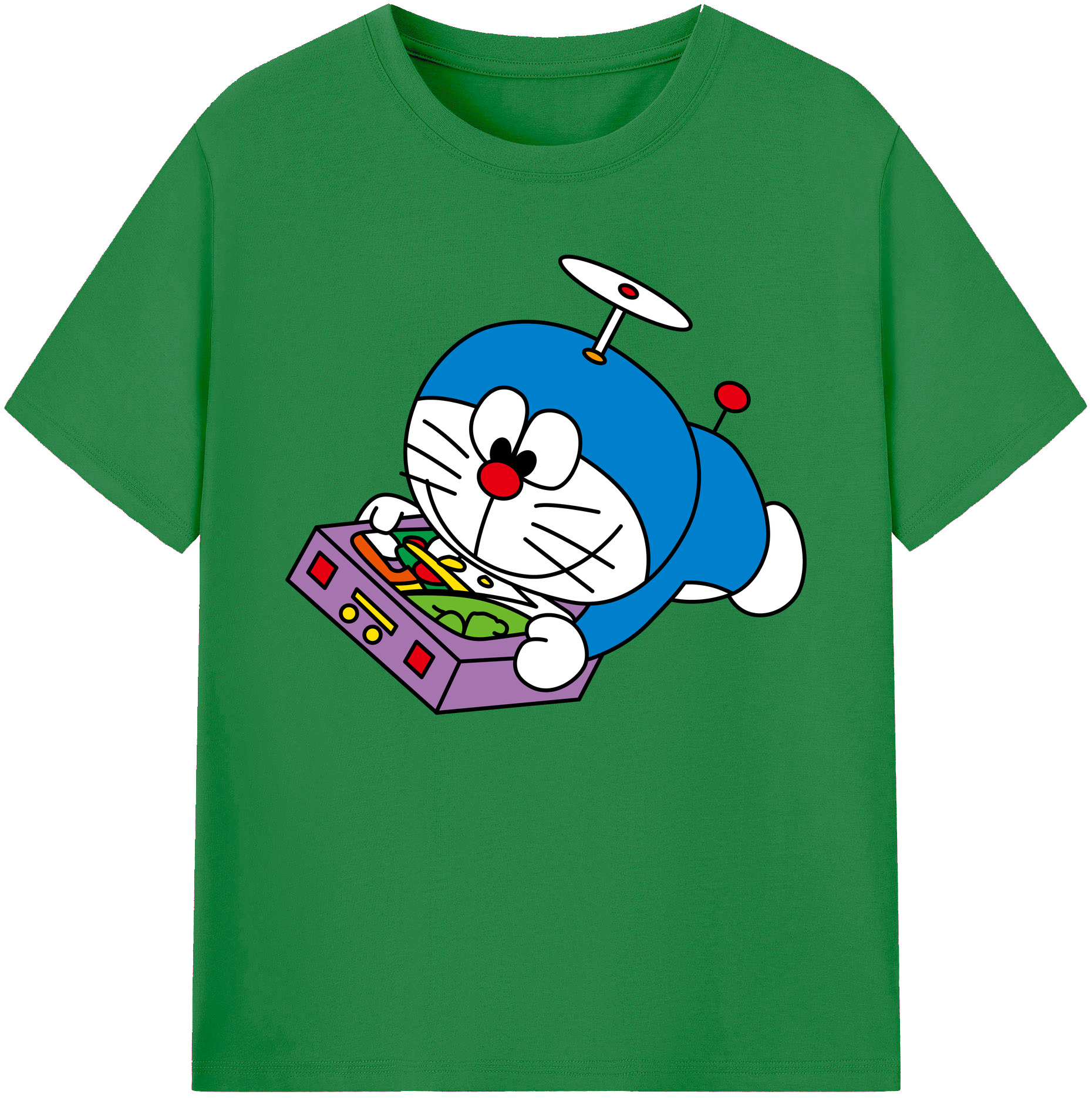 （画像用） ドラえもん Doraemon 綿100％ メンズ半袖Tシャツ｜肌触りやわらか＆通気性