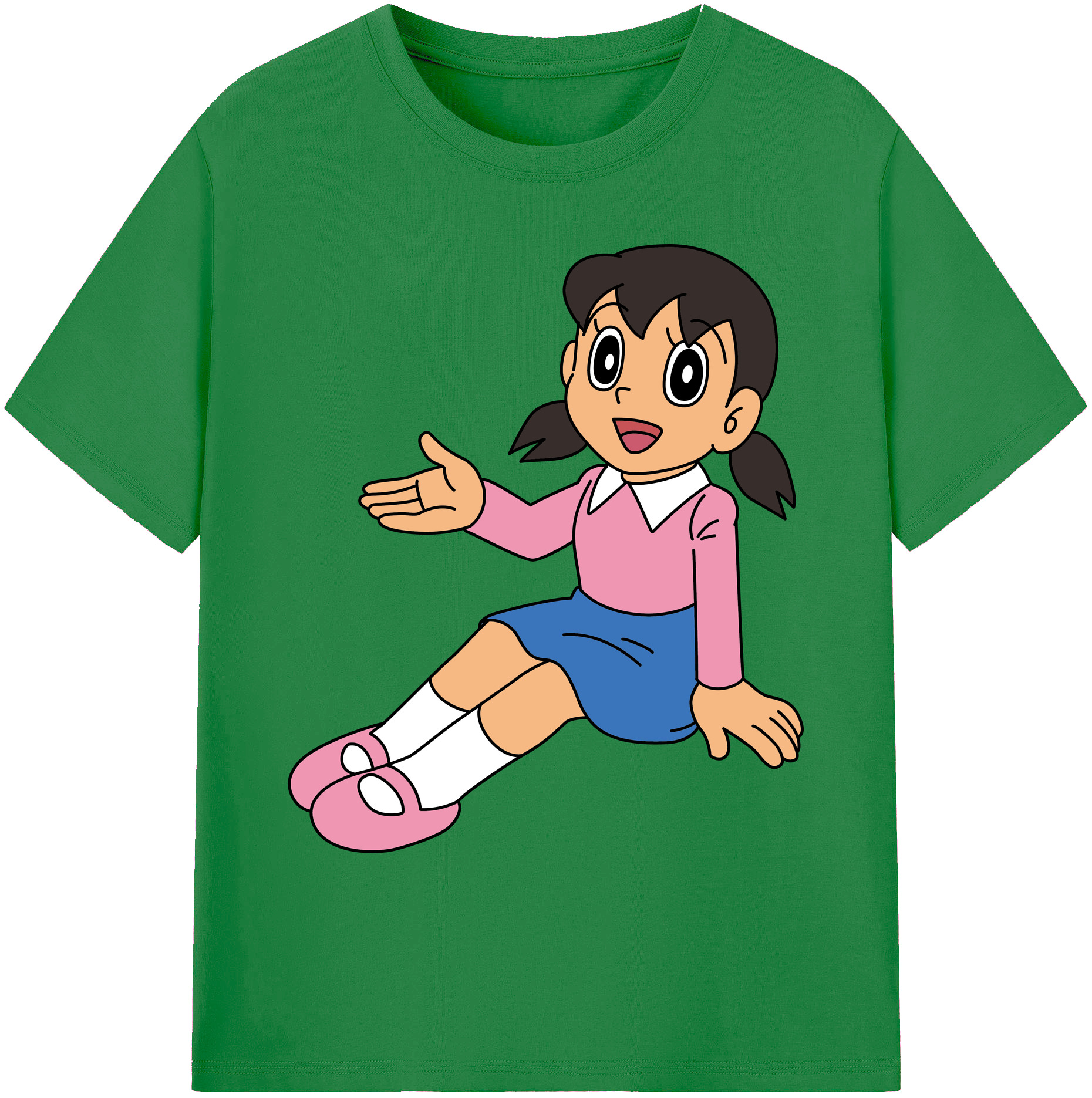 （画像用） ドラえもん みなもと しずか Doraemon Shizuka Minamoto 綿100％ メンズ半袖Tシャツ｜肌触りやわらか＆通気性