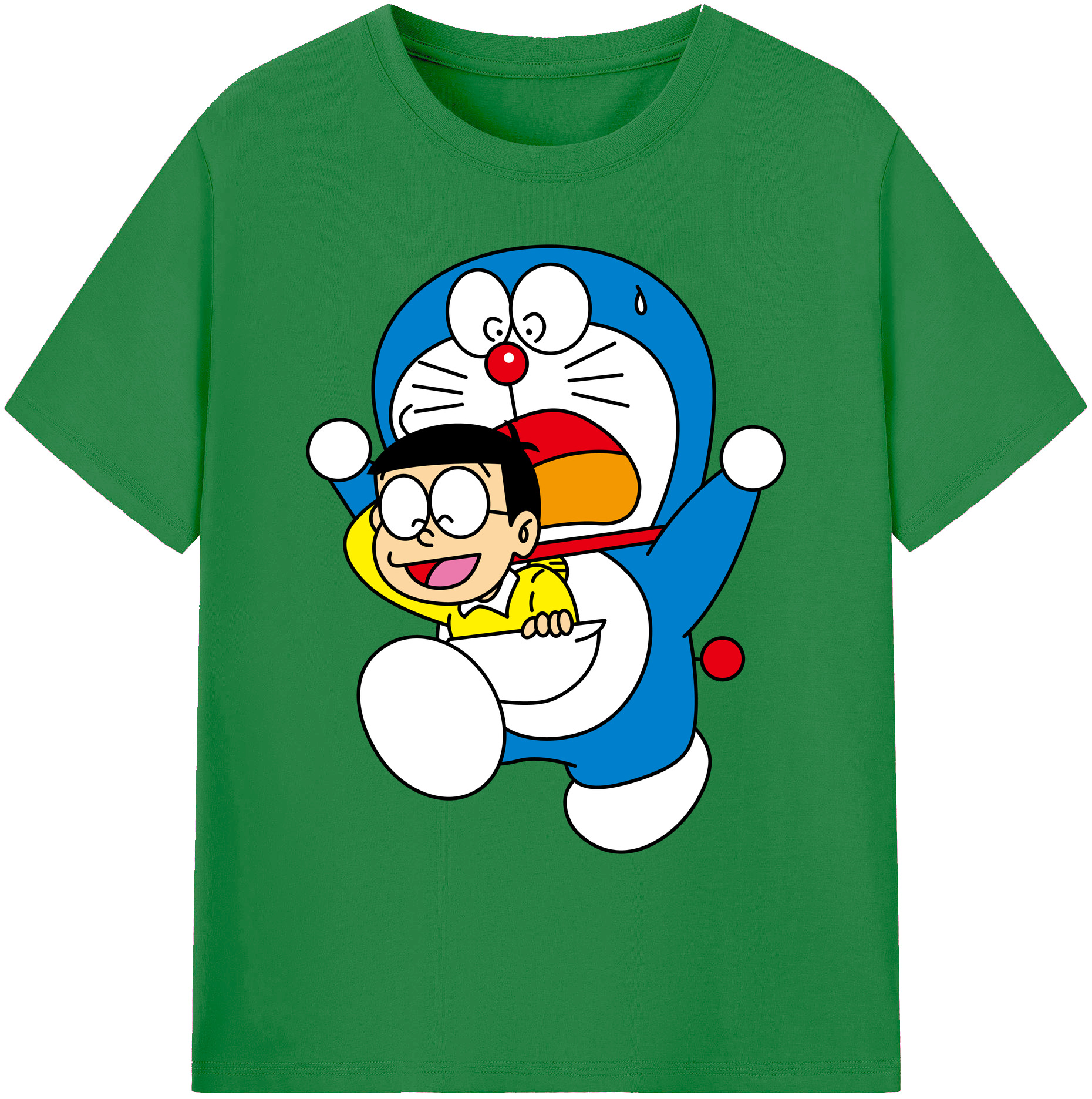 （画像用） ドラえもん Doraemon 綿100％ メンズ半袖Tシャツ｜肌触りやわらか＆通気性