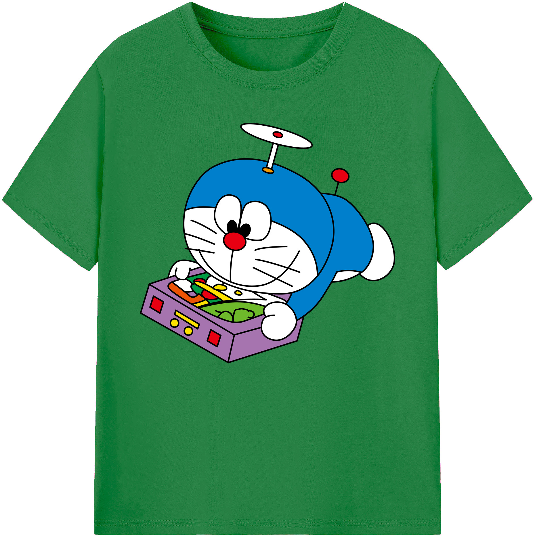 （画像用） ドラえもん Doraemon 綿100％ メンズ半袖Tシャツ｜肌触りやわらか＆通気性