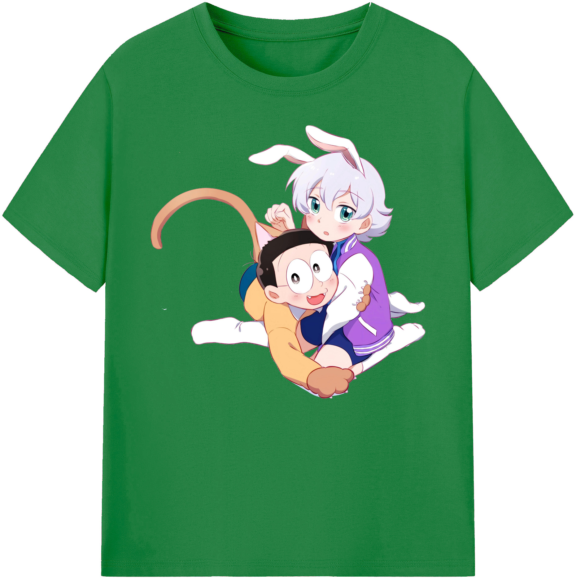 （画像用） ドラえもん 野比 のび太 Doraemon Nobita Nobi 綿100％ メンズ半袖Tシャツ｜肌触りやわらか＆通気性
