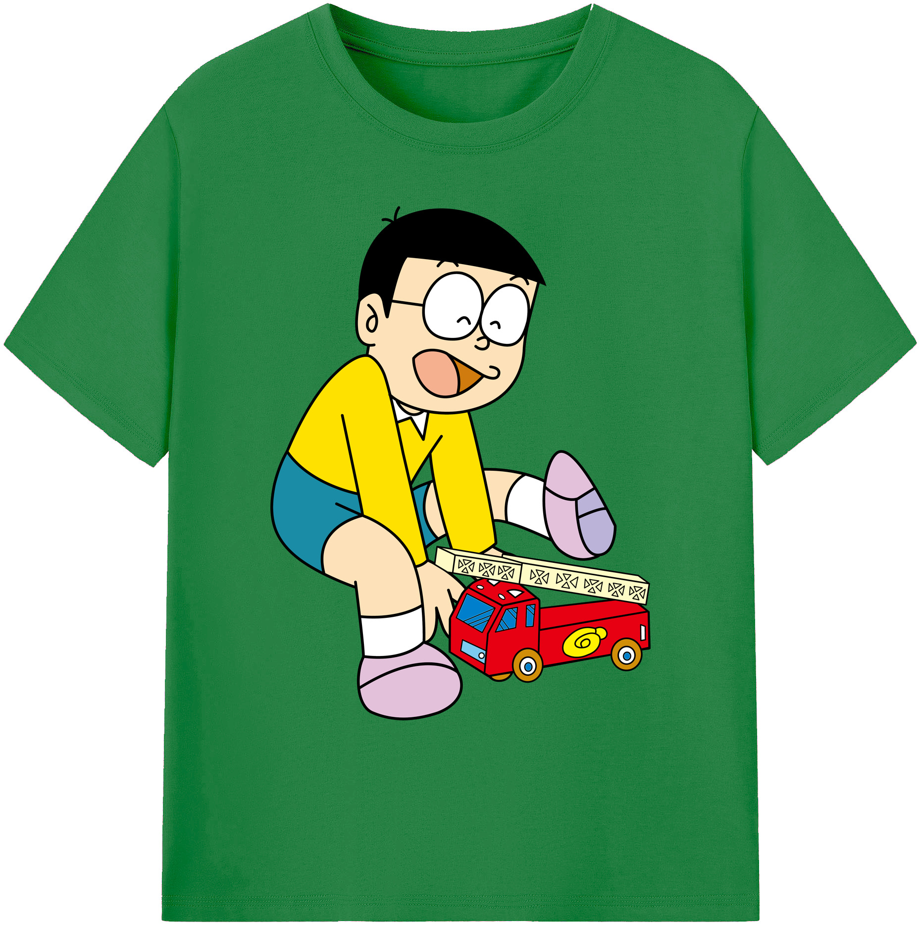 （画像用） ドラえもん 野比 のび太 Doraemon Nobita Nobi 綿100％ メンズ半袖Tシャツ｜肌触りやわらか＆通気性