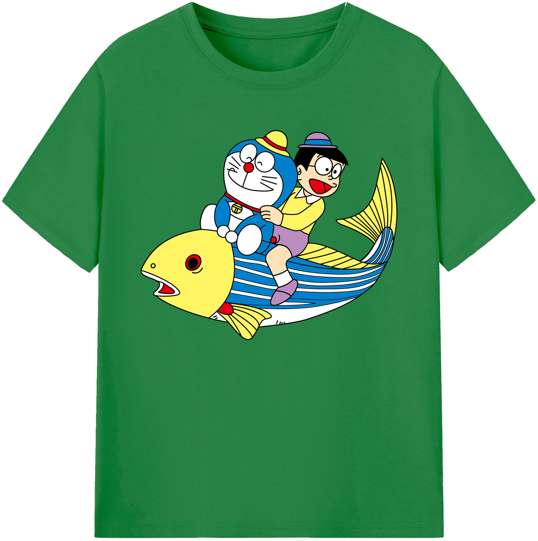 （画像用） ドラえもん 野比 のび太 Doraemon Nobita Nobi 綿100％ メンズ半袖Tシャツ｜肌触りやわらか＆通気性