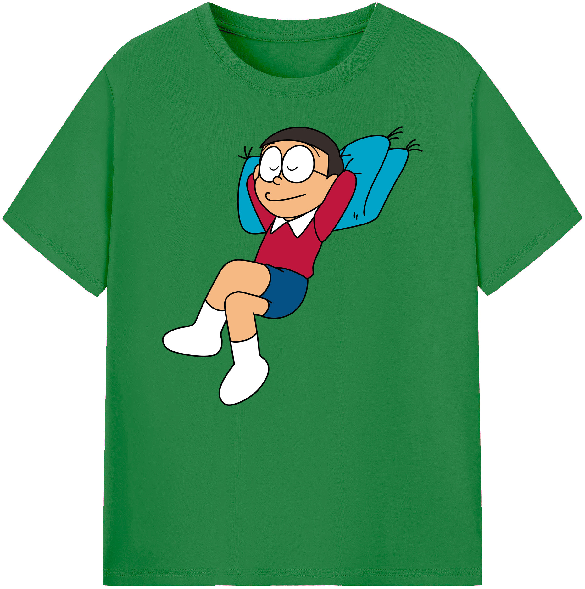 （画像用） ドラえもん 野比 のび太 Doraemon Nobita Nobi 綿100％ メンズ半袖Tシャツ｜肌触りやわらか＆通気性