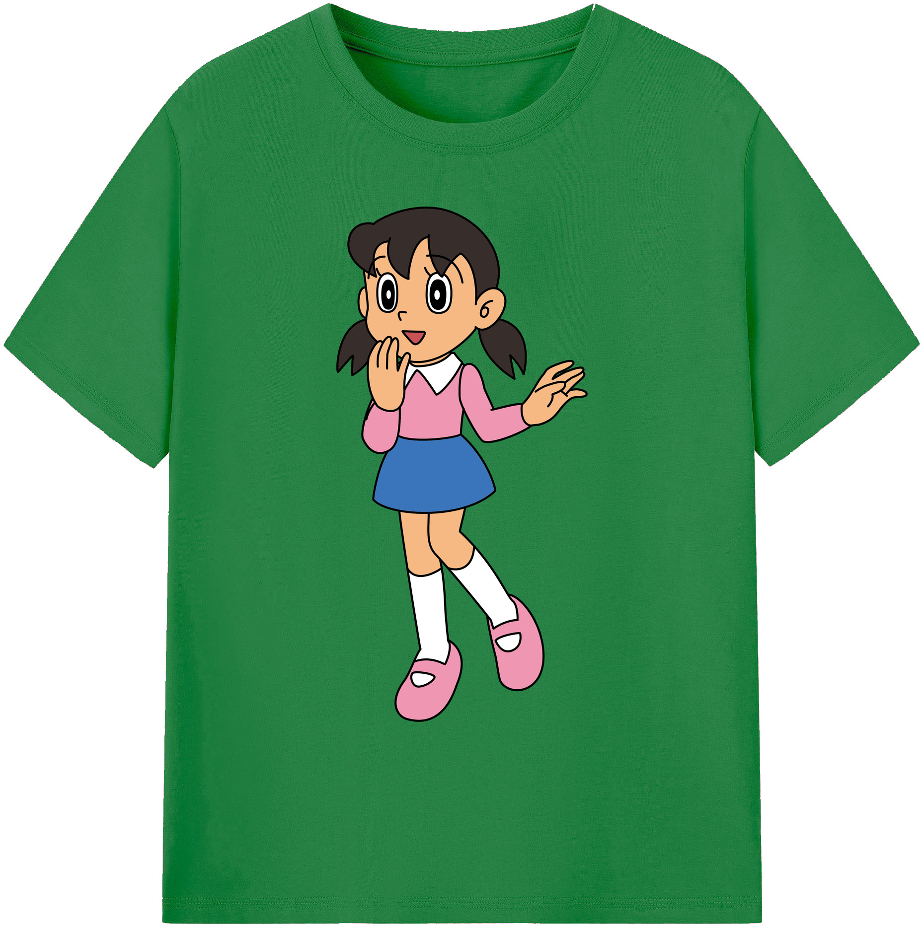 （画像用） ドラえもん みなもと しずか Doraemon Shizuka Minamoto 綿100％ メンズ半袖Tシャツ｜肌触りやわらか＆通気性