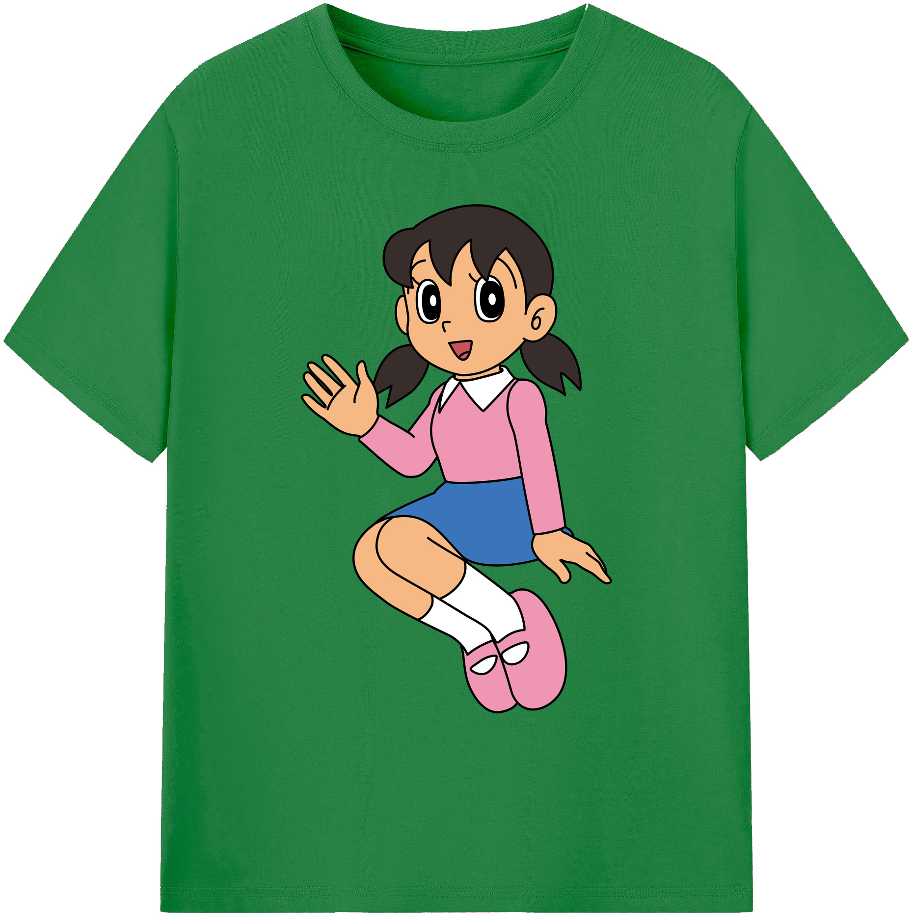 （画像用） ドラえもん みなもと しずか Doraemon Shizuka Minamoto 綿100％ メンズ半袖Tシャツ｜肌触りやわらか＆通気性
