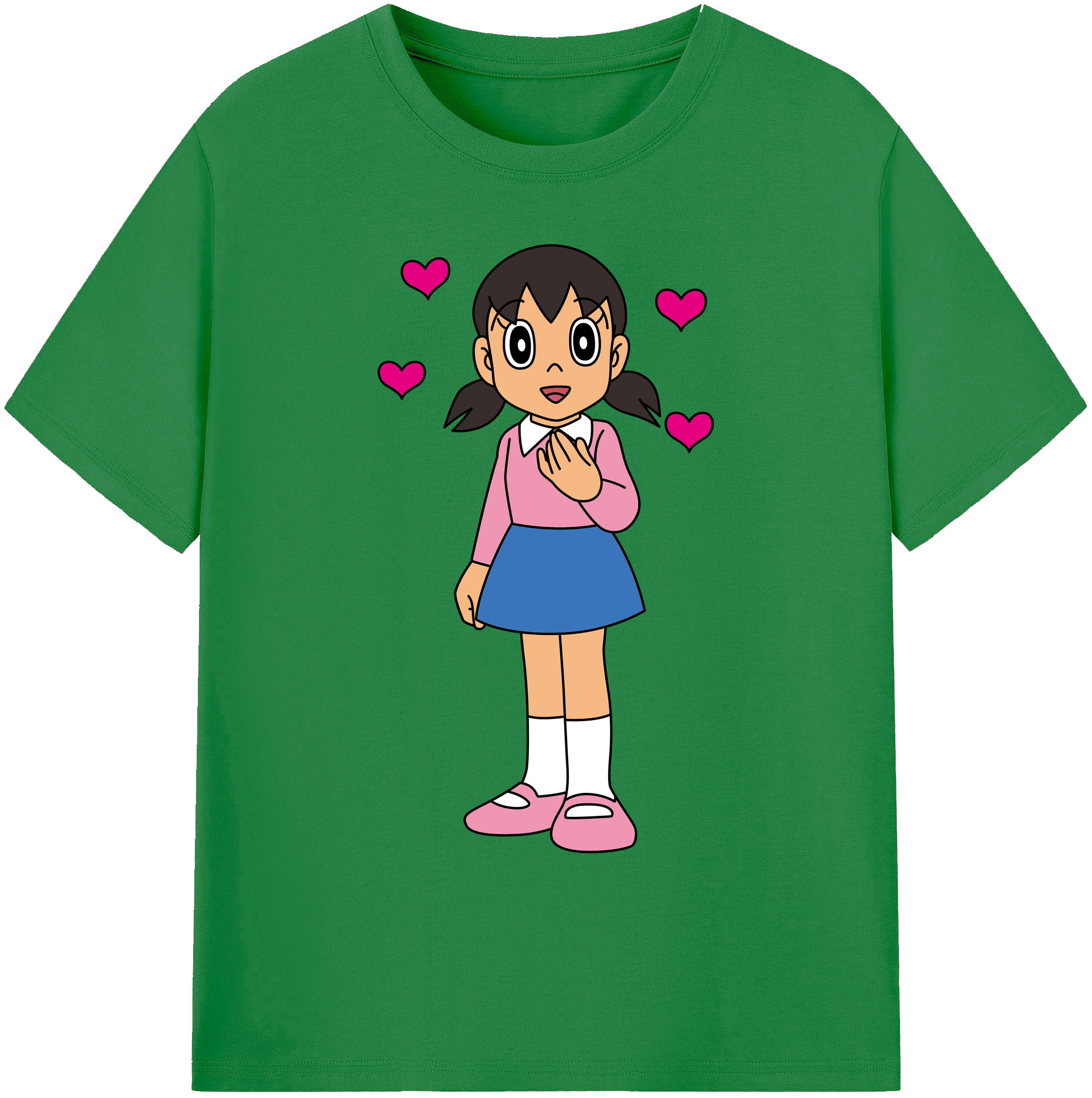 （画像用） ドラえもん みなもと しずか Doraemon Shizuka Minamoto 綿100％ メンズ半袖Tシャツ｜肌触りやわらか＆通気性