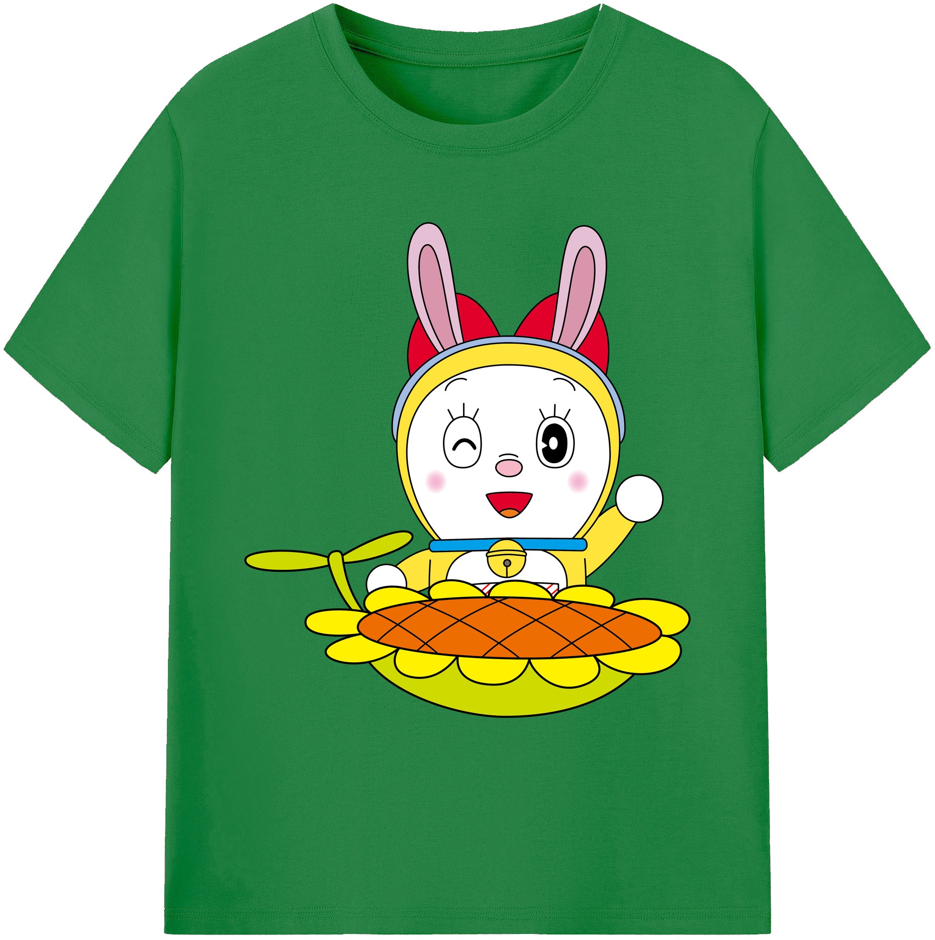 （画像用） ドラえもん ドラミ Doraemon Dorami 綿100％ メンズ半袖Tシャツ｜肌触りやわらか＆通気性