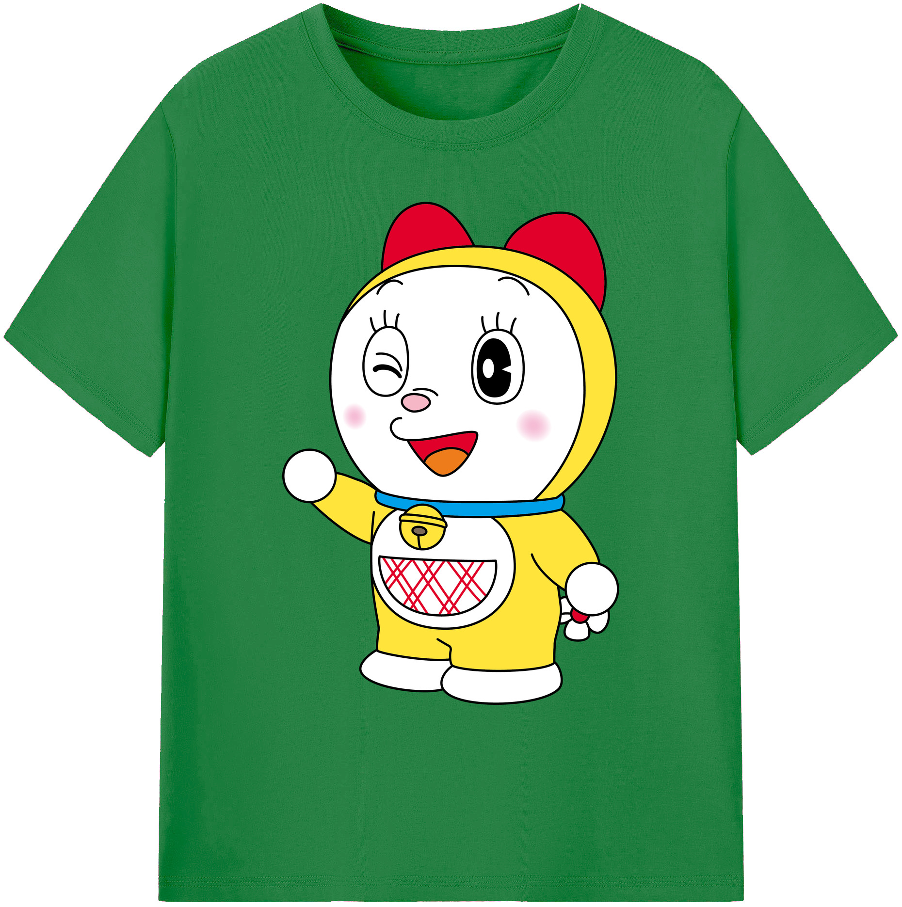 （画像用） ドラえもん ドラミ Doraemon Dorami 綿100％ メンズ半袖Tシャツ｜肌触りやわらか＆通気性