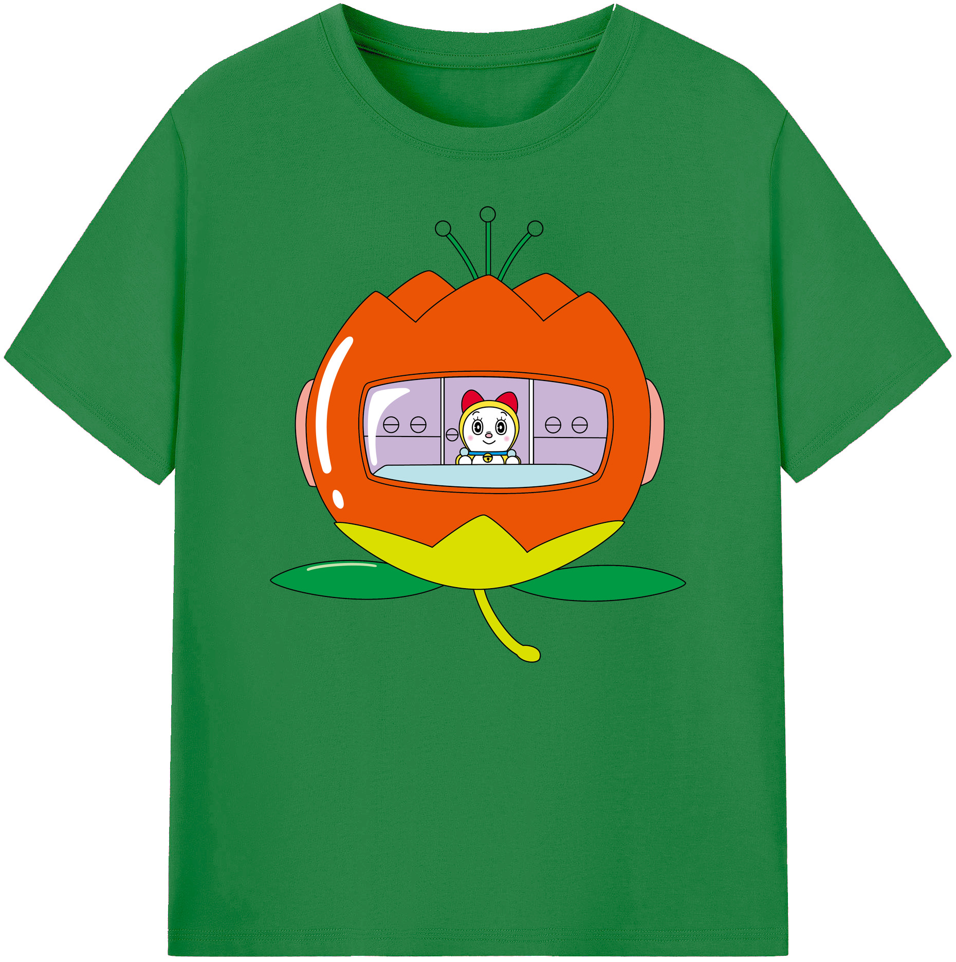 （画像用） ドラえもん ドラミ Doraemon Dorami 綿100％ メンズ半袖Tシャツ｜肌触りやわらか＆通気性