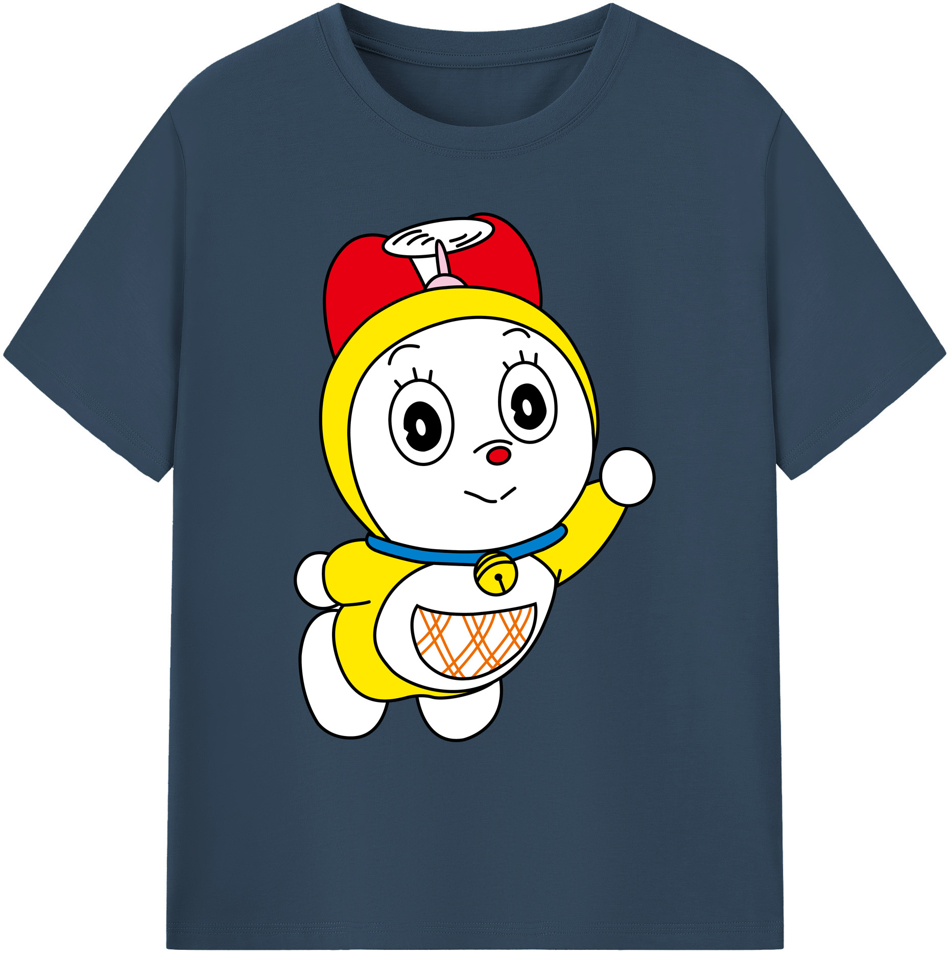 （画像用） ドラえもん ドラミ Doraemon Dorami 綿100％ メンズ半袖Tシャツ｜肌触りやわらか＆通気性