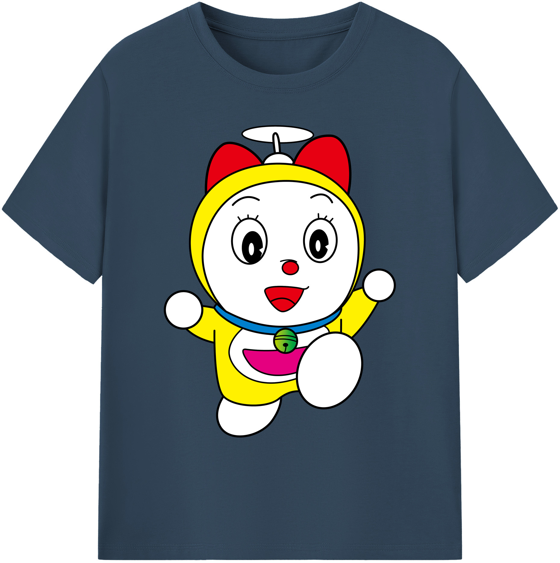 （画像用） ドラえもん ドラミ Doraemon Dorami 綿100％ メンズ半袖Tシャツ｜肌触りやわらか＆通気性