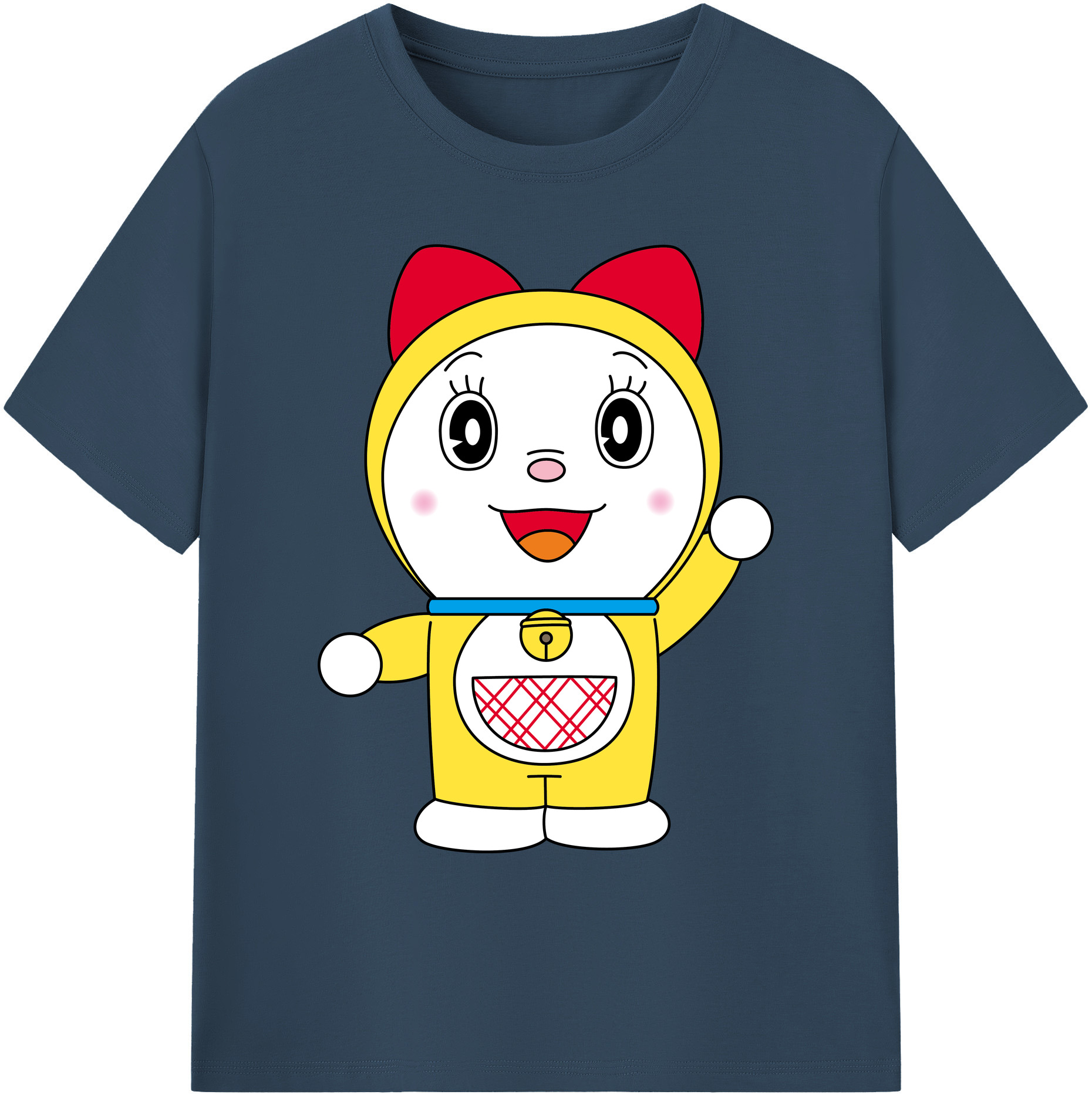 （画像用） ドラえもん ドラミ Doraemon Dorami 綿100％ メンズ半袖Tシャツ｜肌触りやわらか＆通気性