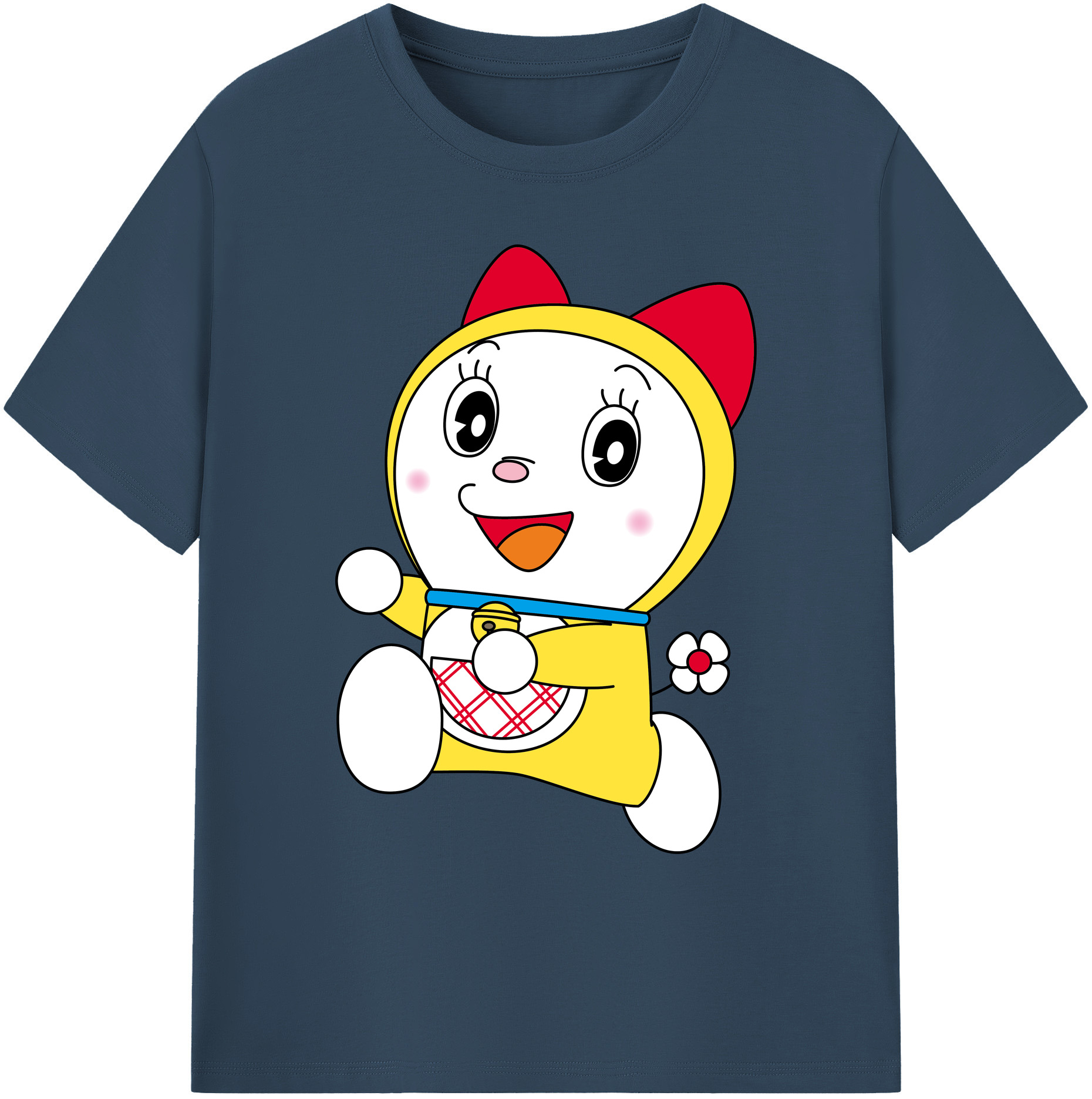 （画像用） ドラえもん ドラミ Doraemon Dorami 綿100％ メンズ半袖Tシャツ｜肌触りやわらか＆通気性