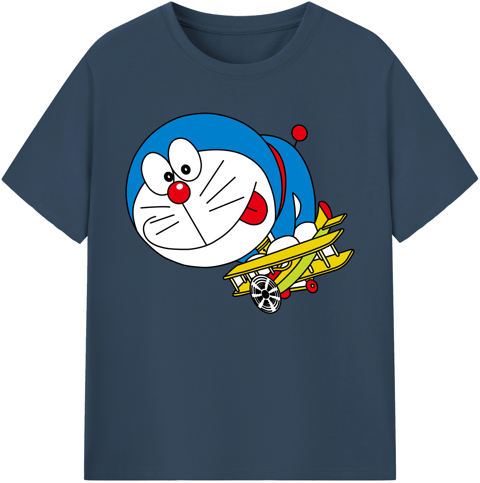 （画像用） ドラえもん Doraemon 綿100％ メンズ半袖Tシャツ｜肌触りやわらか＆通気性