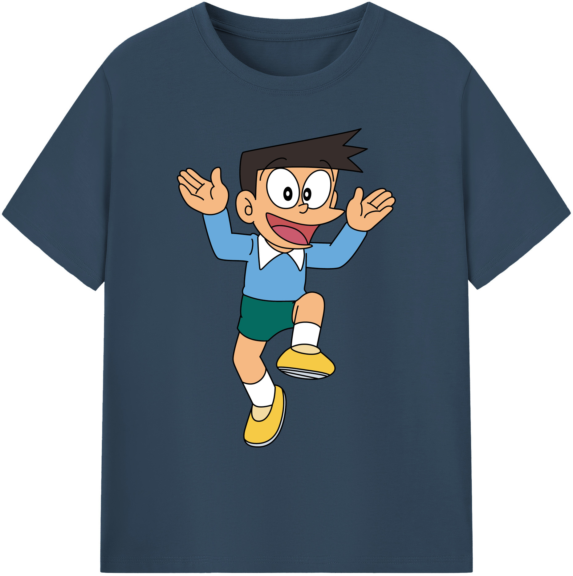 （画像用） ドラえもん 骨川 スネ夫 Doraemon Honekawa Suneo 綿100％ メンズ半袖Tシャツ｜肌触りやわらか＆通気性
