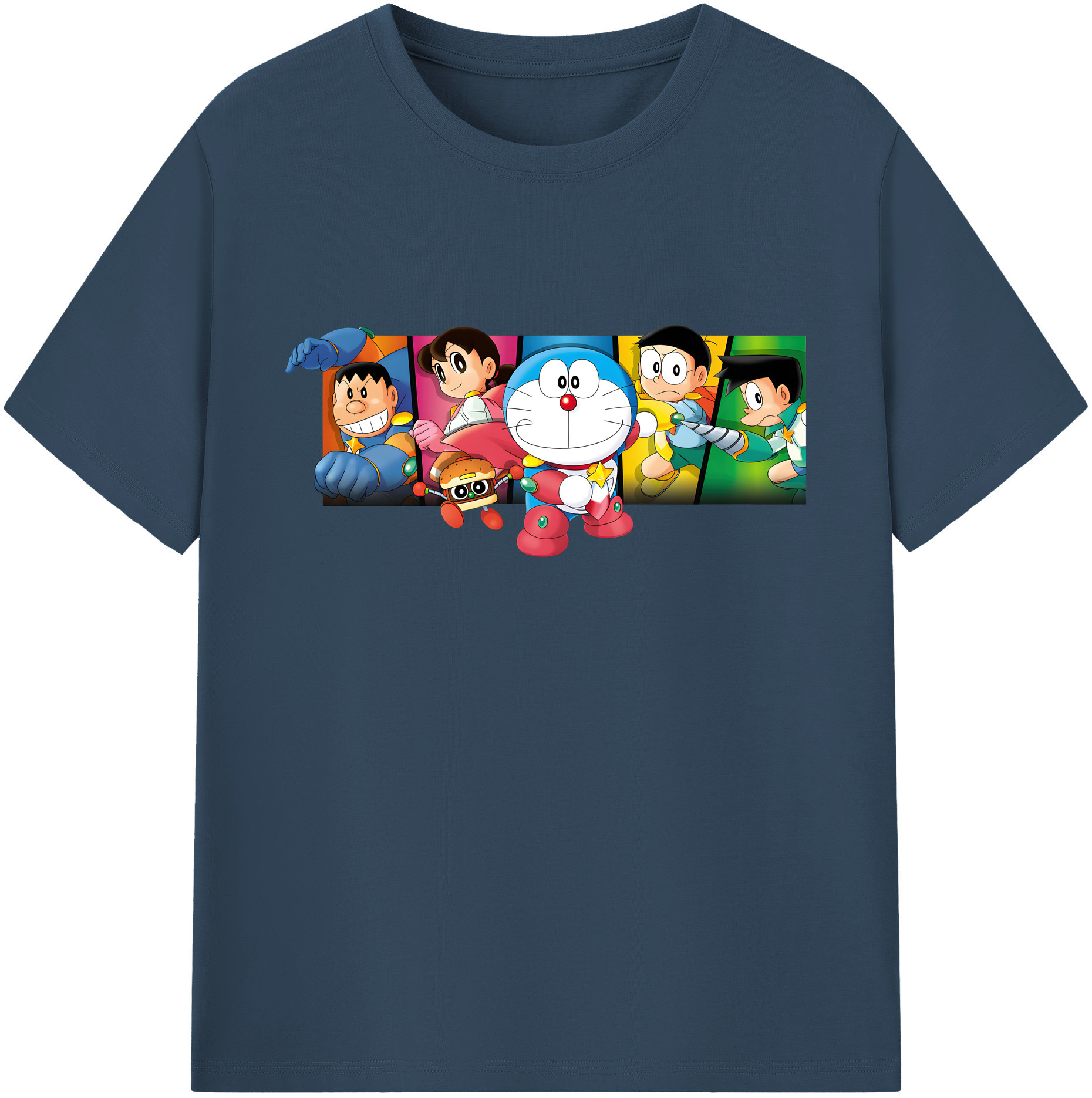 （画像用） ドラえもん Doraemon 綿100％ メンズ半袖Tシャツ｜肌触りやわらか＆通気性