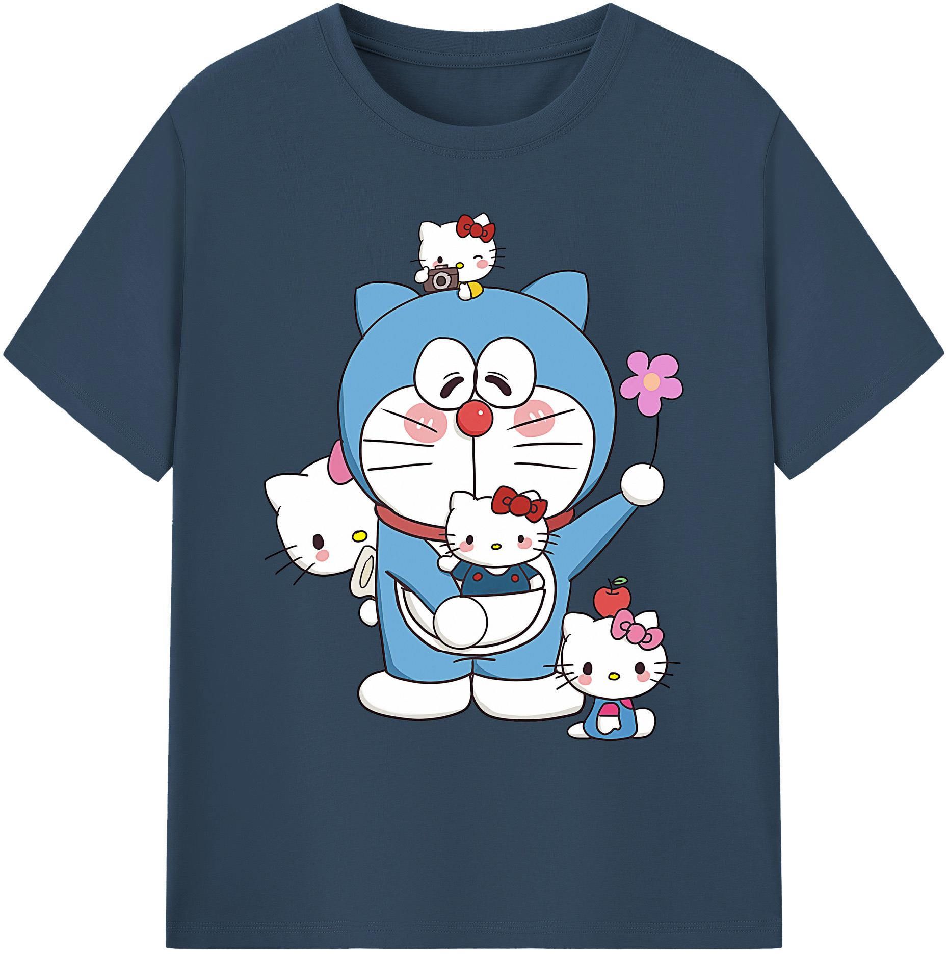 （画像用） ドラえもん Doraemon 綿100％ メンズ半袖Tシャツ｜肌触りやわらか＆通気性