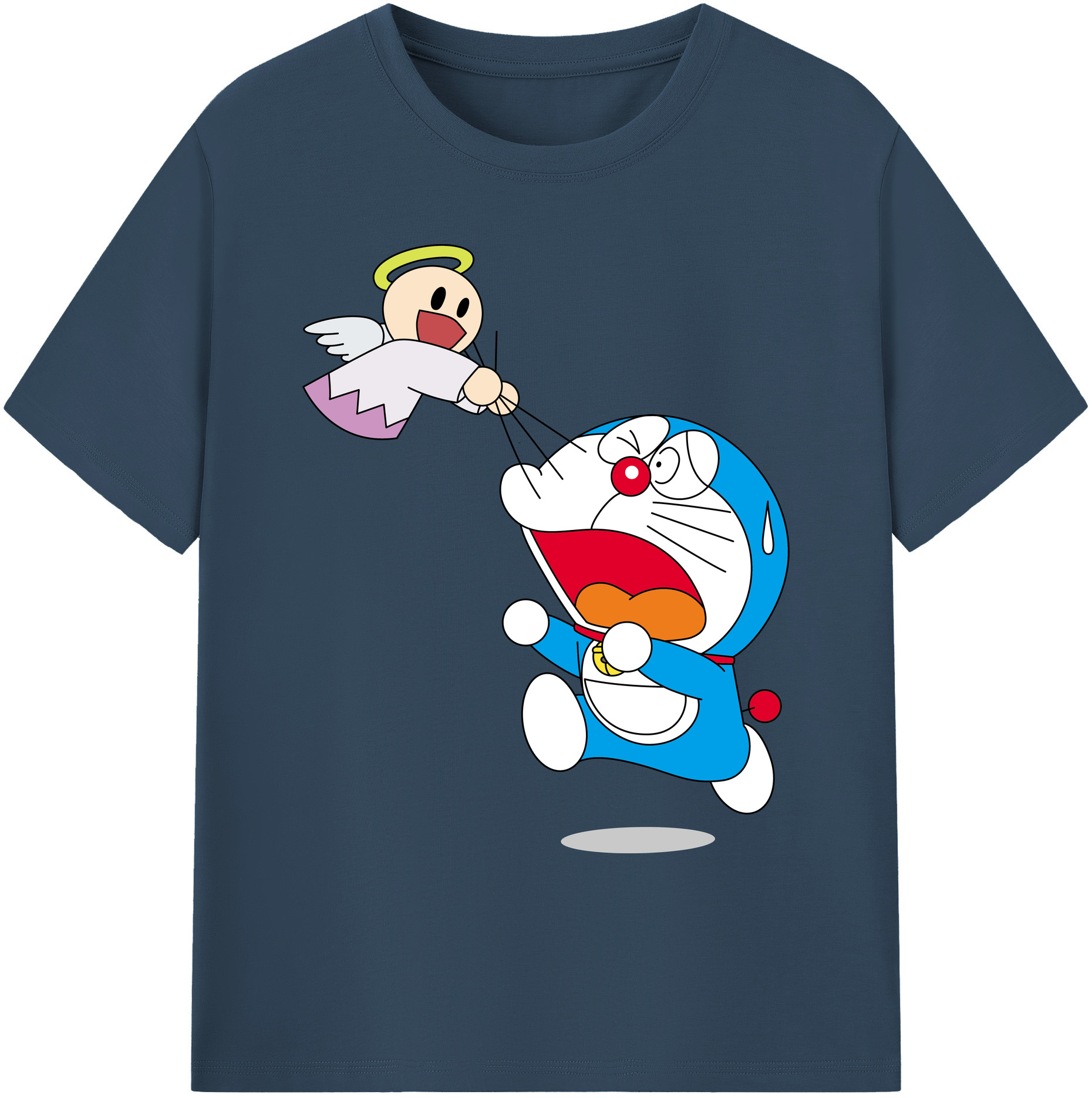 （画像用） ドラえもん Doraemon 綿100％ メンズ半袖Tシャツ｜肌触りやわらか＆通気性