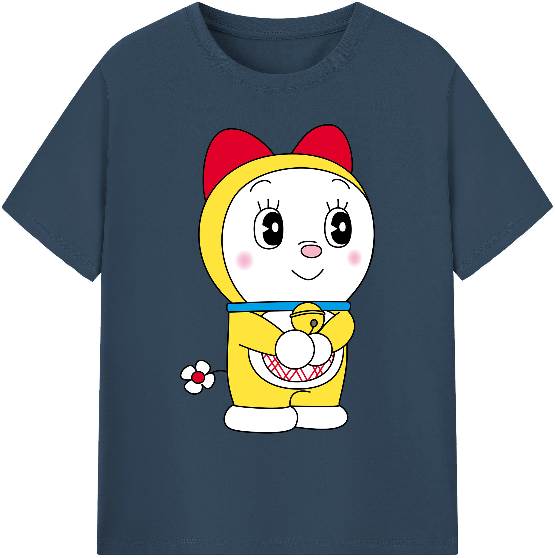 （画像用） ドラえもん ドラミ Doraemon Dorami 綿100％ メンズ半袖Tシャツ｜肌触りやわらか＆通気性