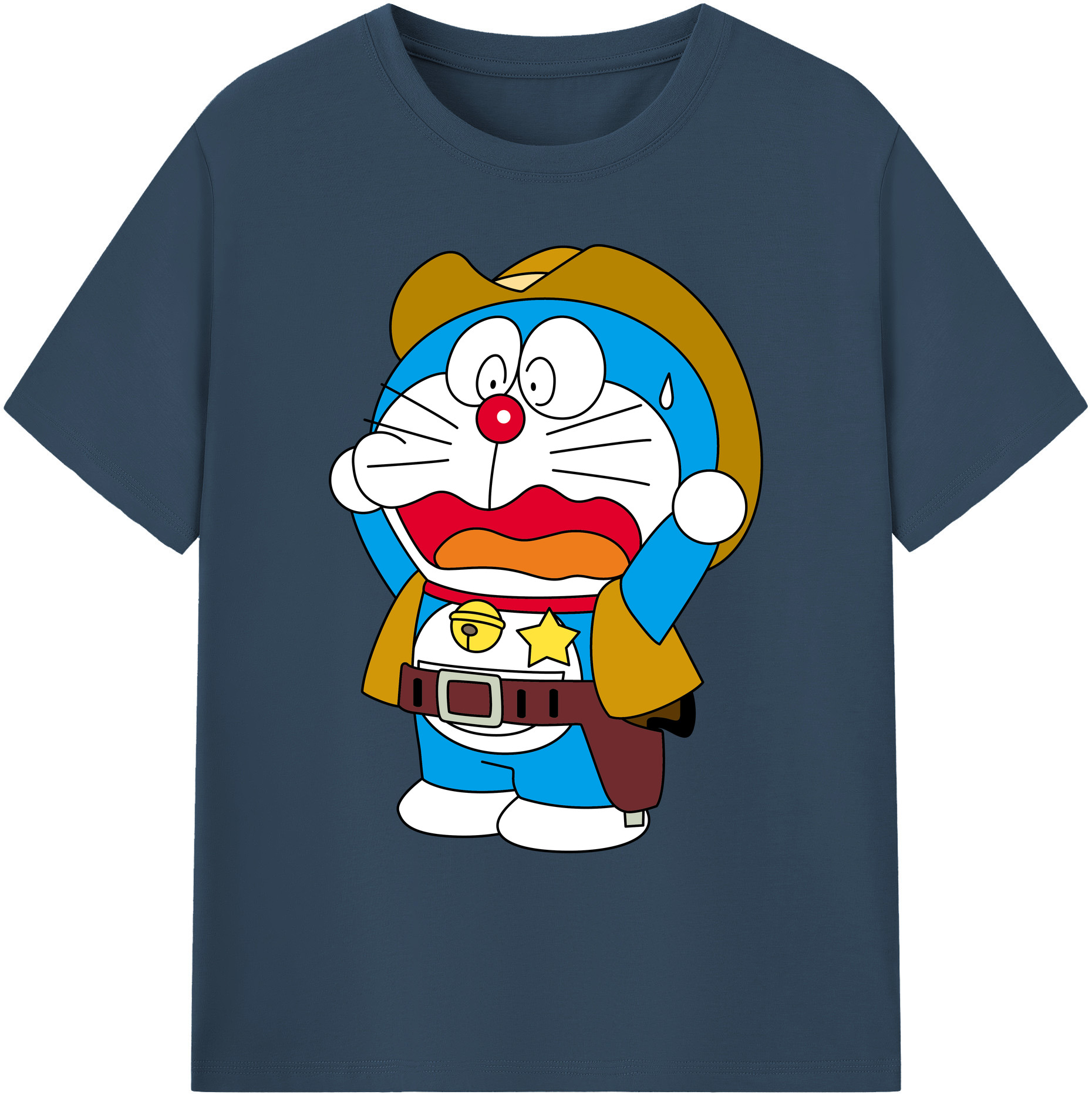 （画像用） ドラえもん Doraemon 綿100％ メンズ半袖Tシャツ｜肌触りやわらか＆通気性