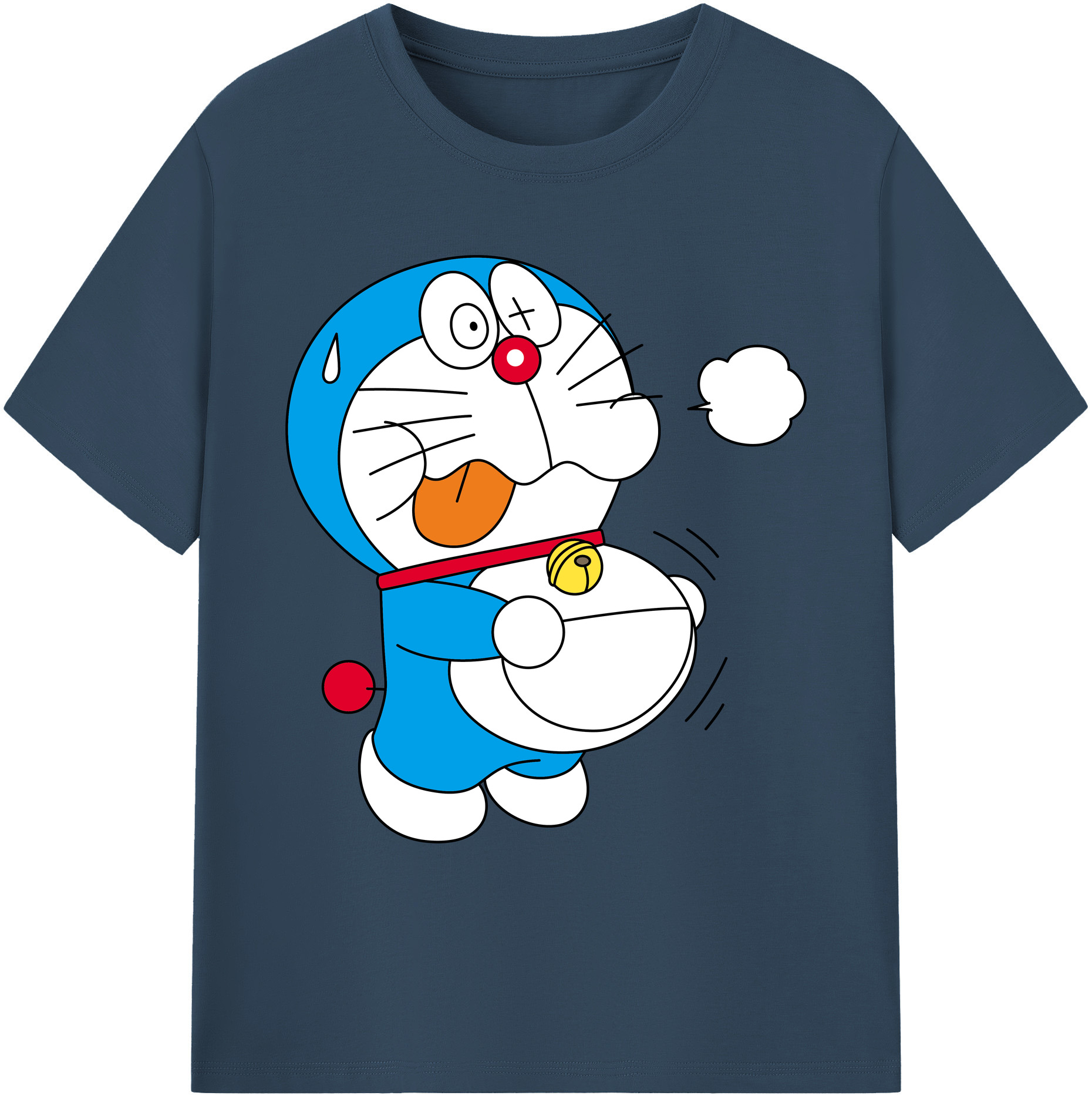 （画像用） ドラえもん Doraemon 綿100％ メンズ半袖Tシャツ｜肌触りやわらか＆通気性