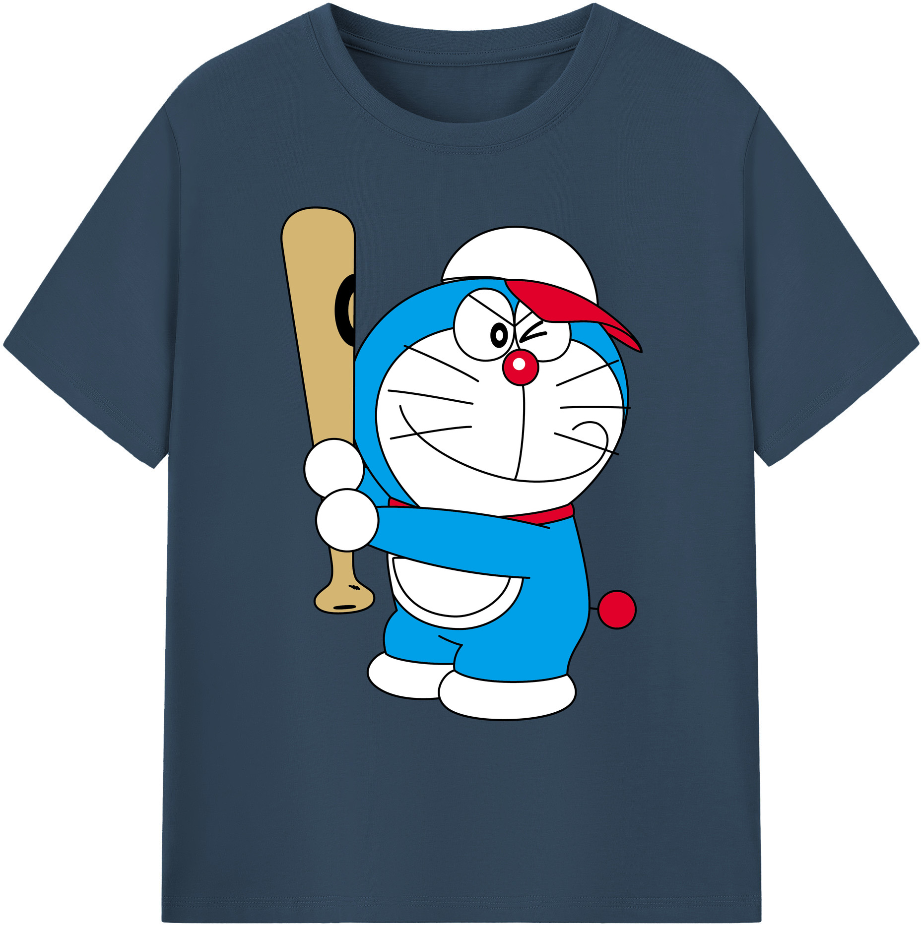 （画像用） ドラえもん Doraemon 綿100％ メンズ半袖Tシャツ｜肌触りやわらか＆通気性