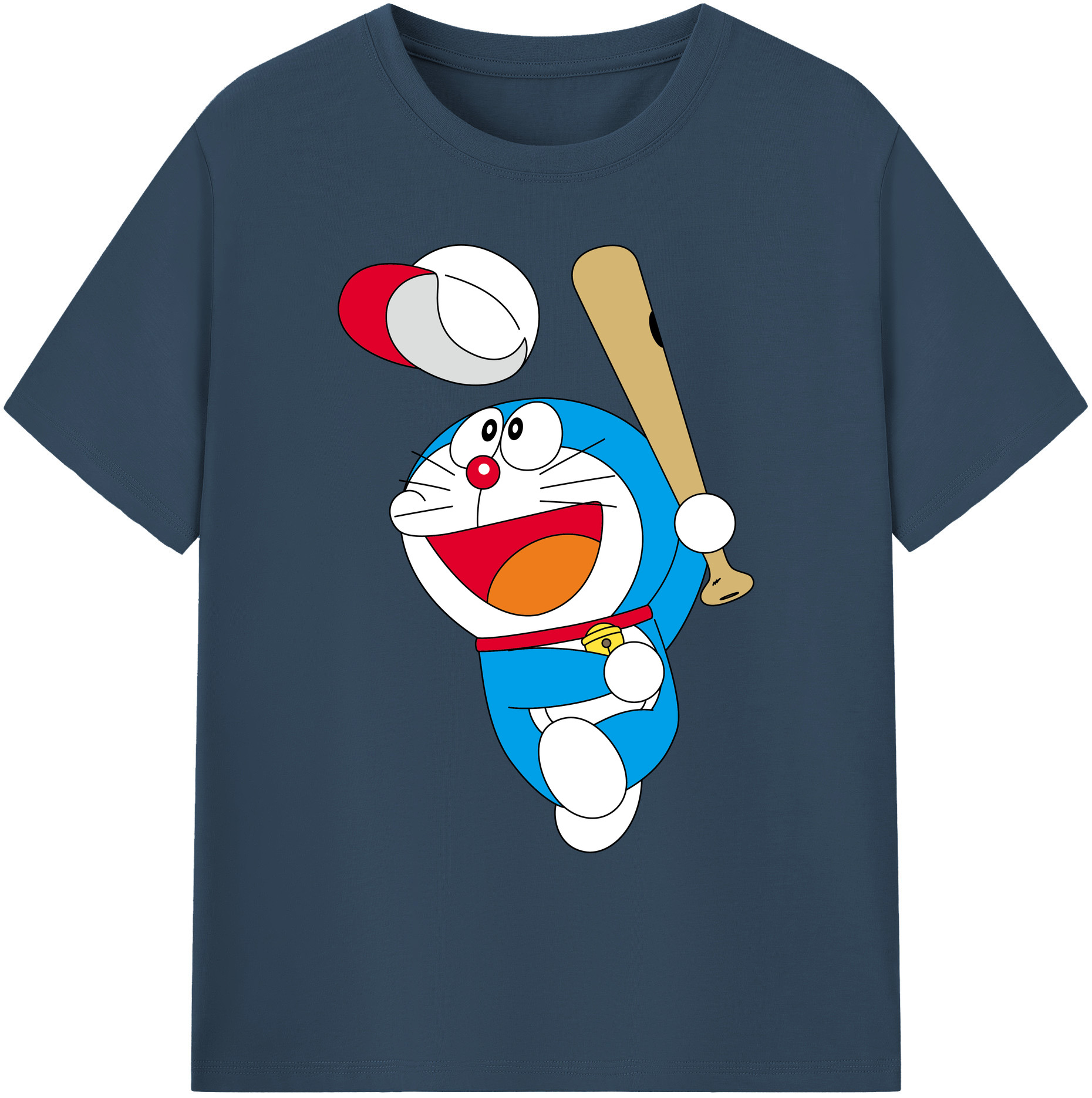 （画像用） ドラえもん Doraemon 綿100％ メンズ半袖Tシャツ｜肌触りやわらか＆通気性
