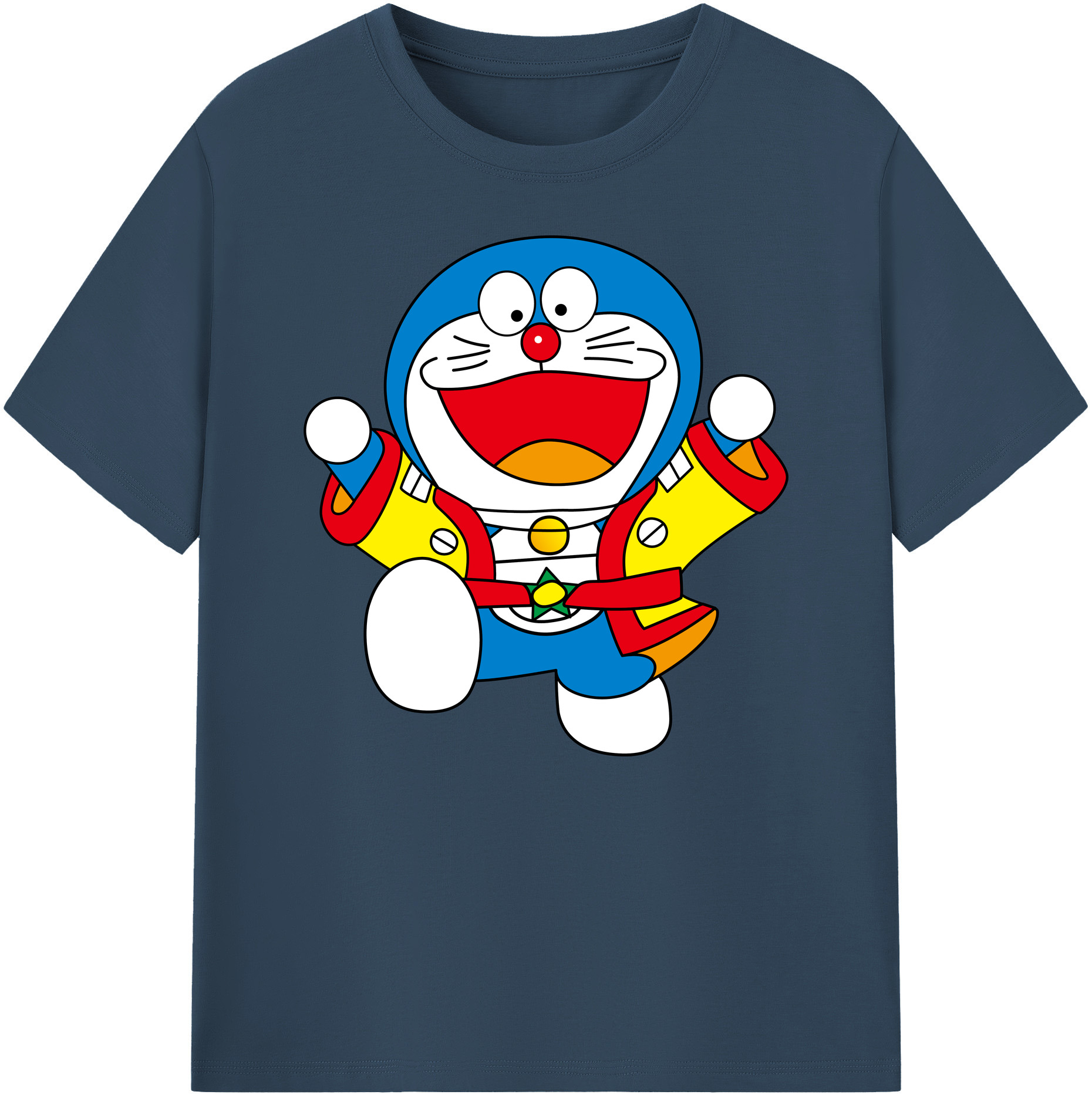 （画像用） ドラえもん Doraemon 綿100％ メンズ半袖Tシャツ｜肌触りやわらか＆通気性