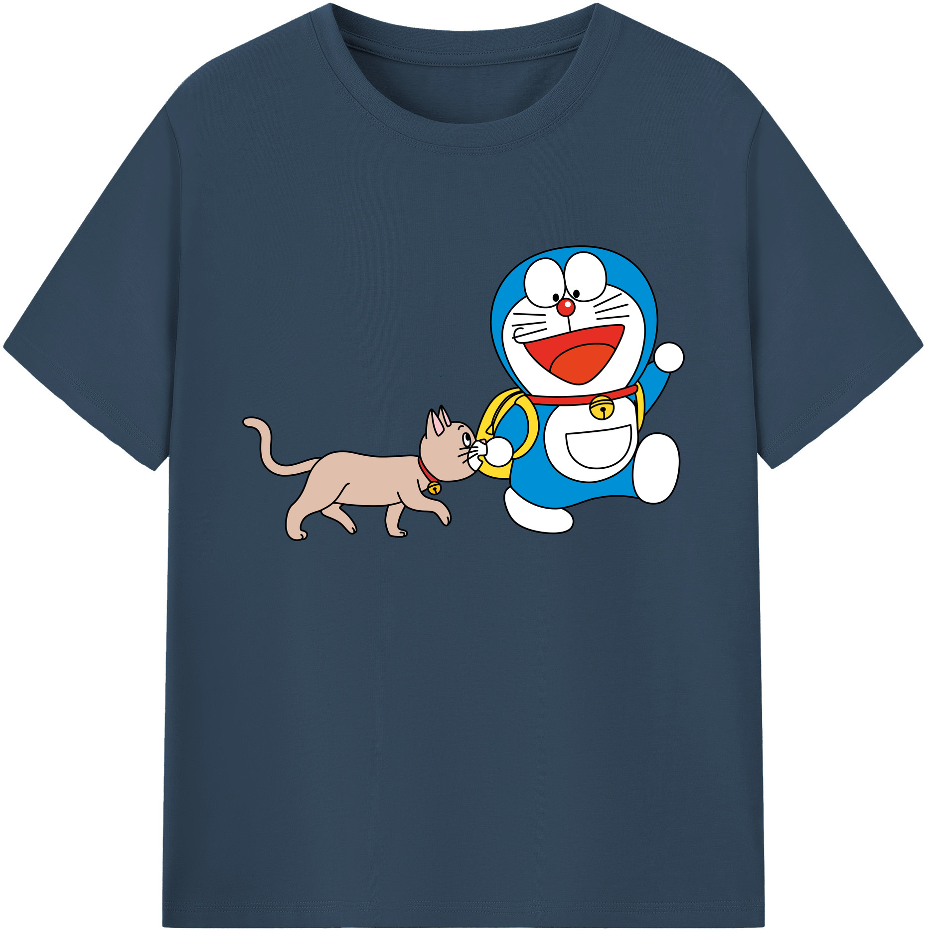 （画像用） ドラえもん Doraemon 綿100％ メンズ半袖Tシャツ｜肌触りやわらか＆通気性