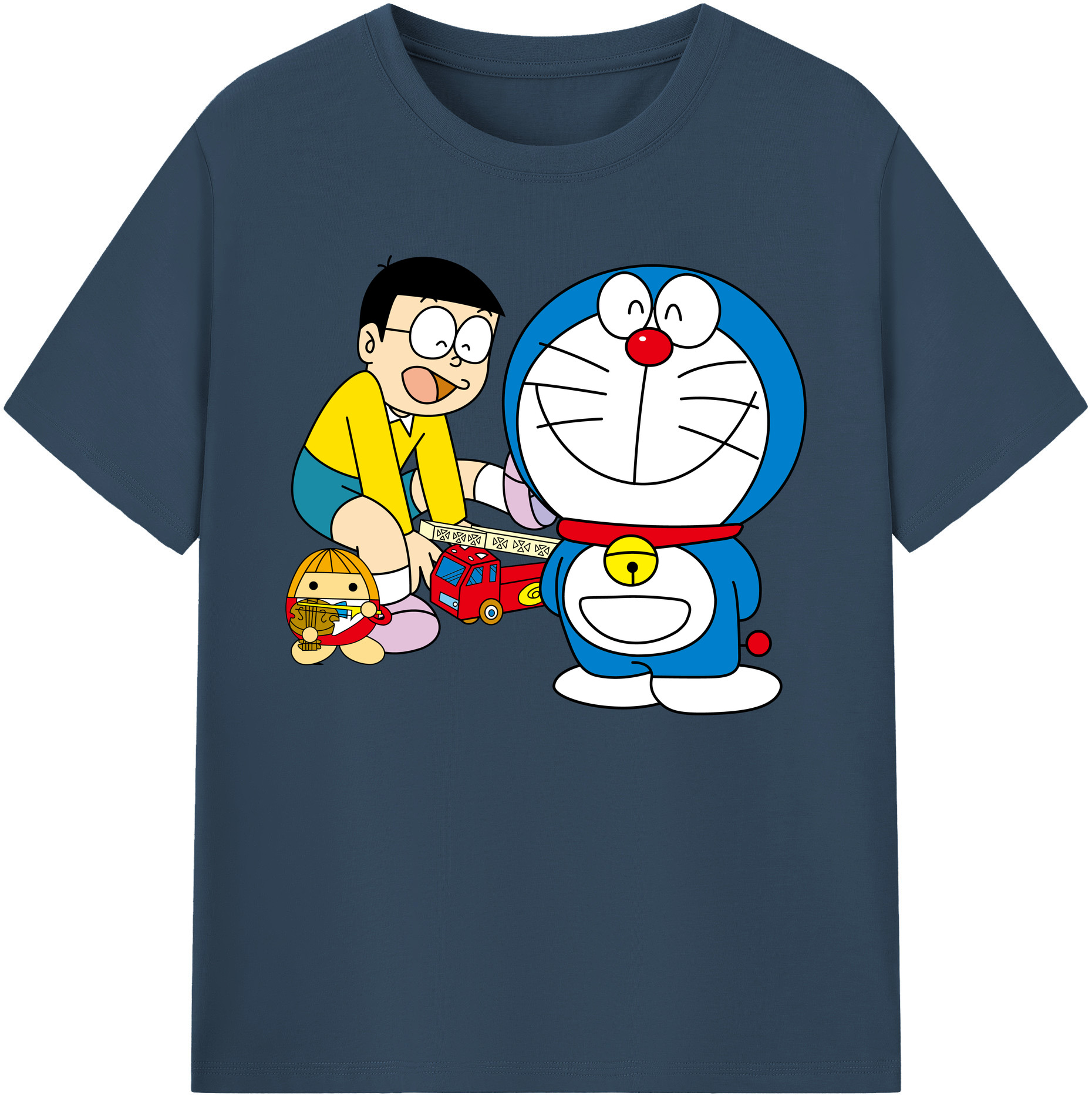 （画像用） ドラえもん Doraemon 綿100％ メンズ半袖Tシャツ｜肌触りやわらか＆通気性