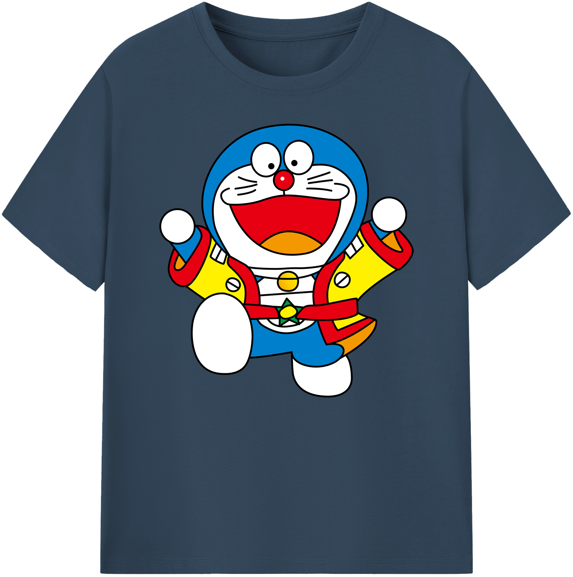 （画像用） ドラえもん Doraemon 綿100％ メンズ半袖Tシャツ｜肌触りやわらか＆通気性