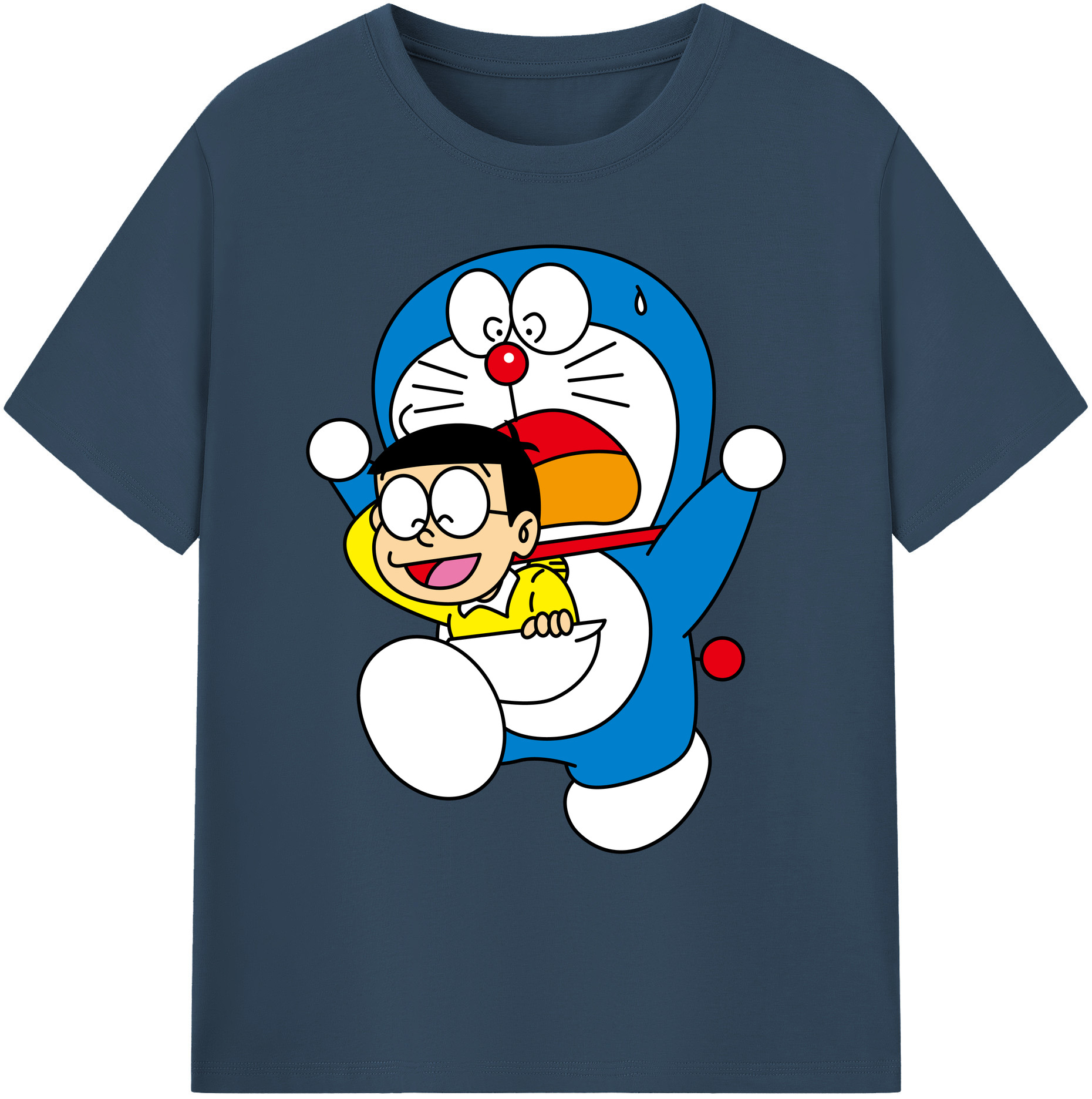 （画像用） ドラえもん Doraemon 綿100％ メンズ半袖Tシャツ｜肌触りやわらか＆通気性