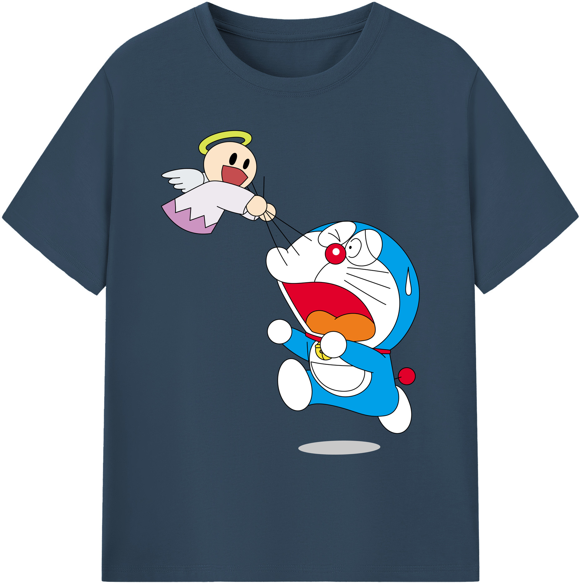 （画像用） ドラえもん Doraemon 綿100％ メンズ半袖Tシャツ｜肌触りやわらか＆通気性