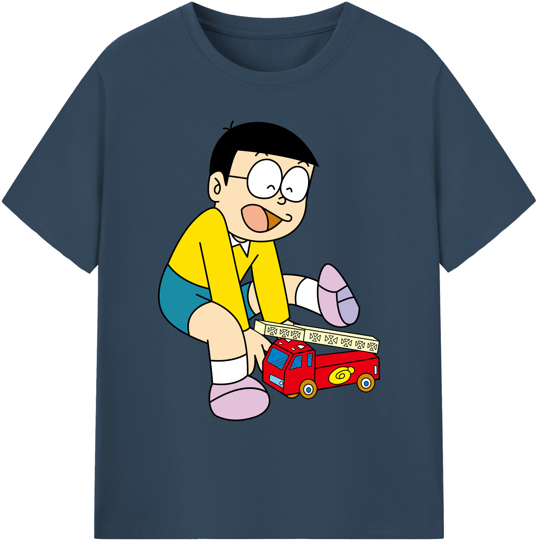 （画像用） ドラえもん 野比 のび太 Doraemon Nobita Nobi 綿100％ メンズ半袖Tシャツ｜肌触りやわらか＆通気性