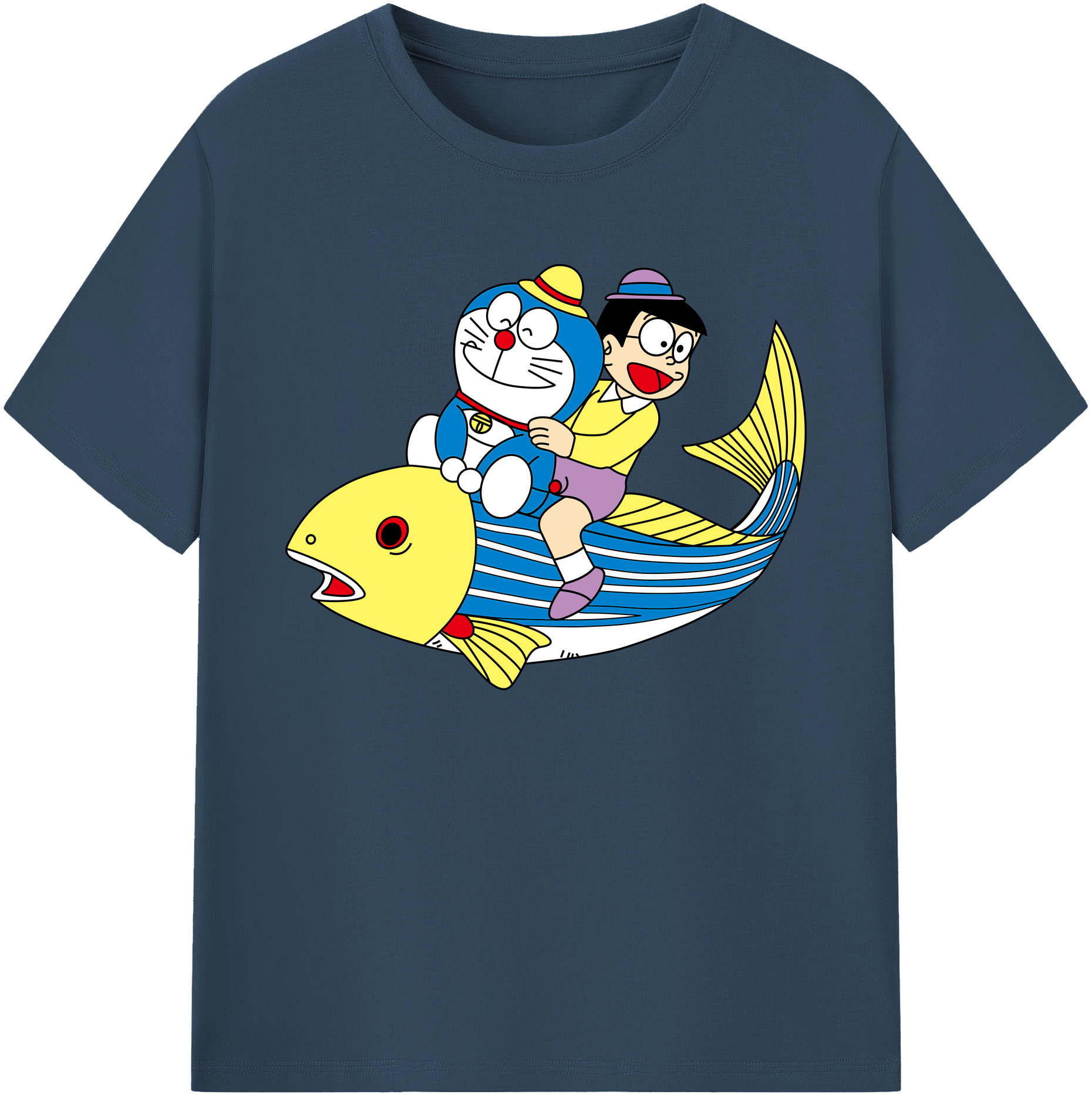 （画像用） ドラえもん 野比 のび太 Doraemon Nobita Nobi 綿100％ メンズ半袖Tシャツ｜肌触りやわらか＆通気性