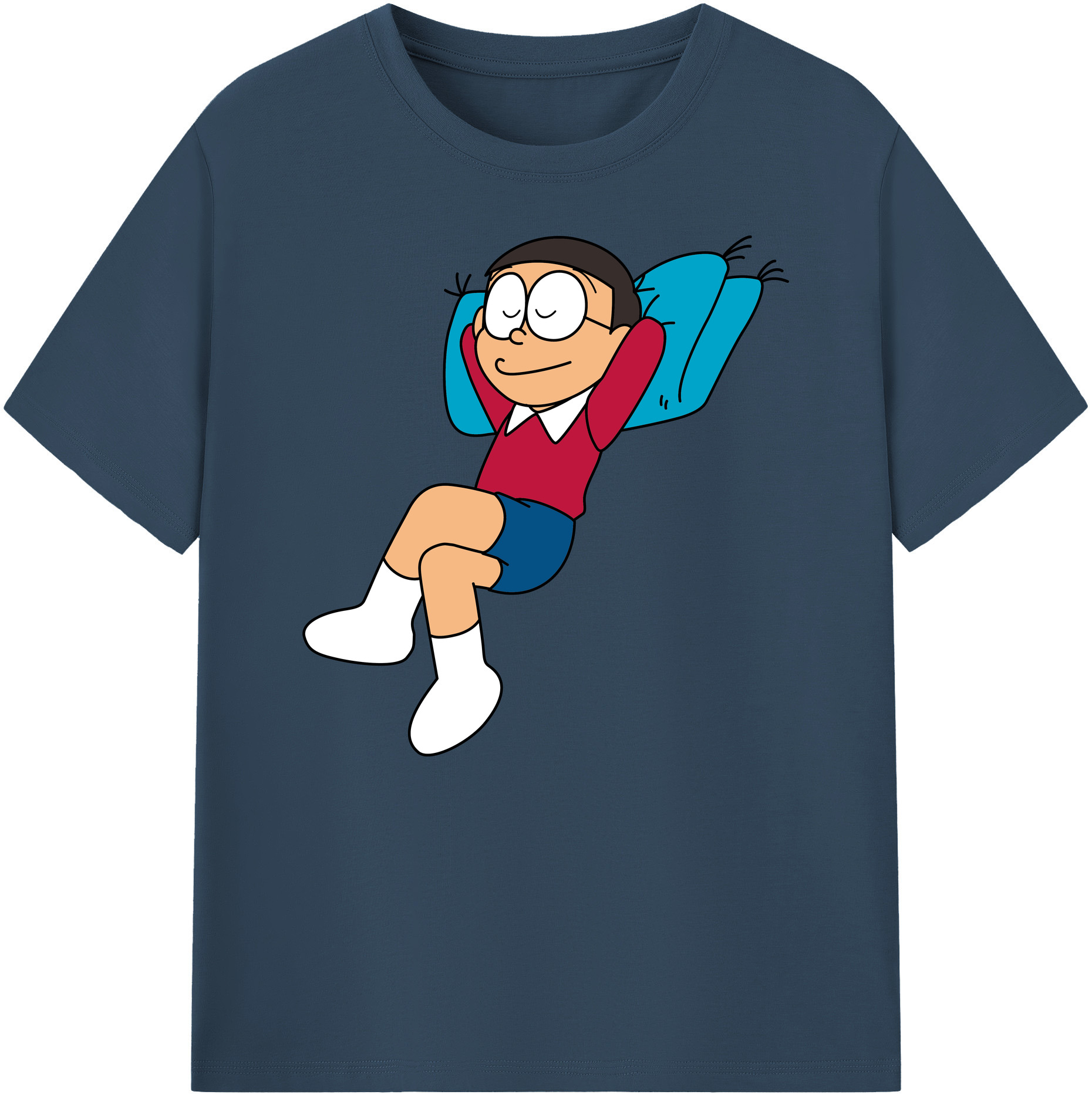 （画像用） ドラえもん 野比 のび太 Doraemon Nobita Nobi 綿100％ メンズ半袖Tシャツ｜肌触りやわらか＆通気性