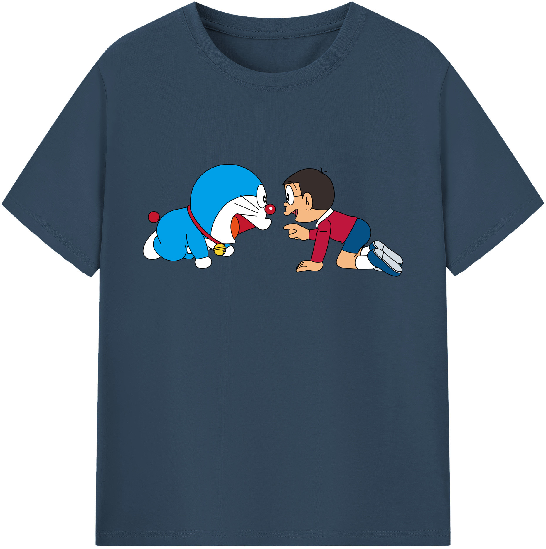 （画像用） ドラえもん 野比 のび太 Doraemon Nobita Nobi 綿100％ メンズ半袖Tシャツ｜肌触りやわらか＆通気性