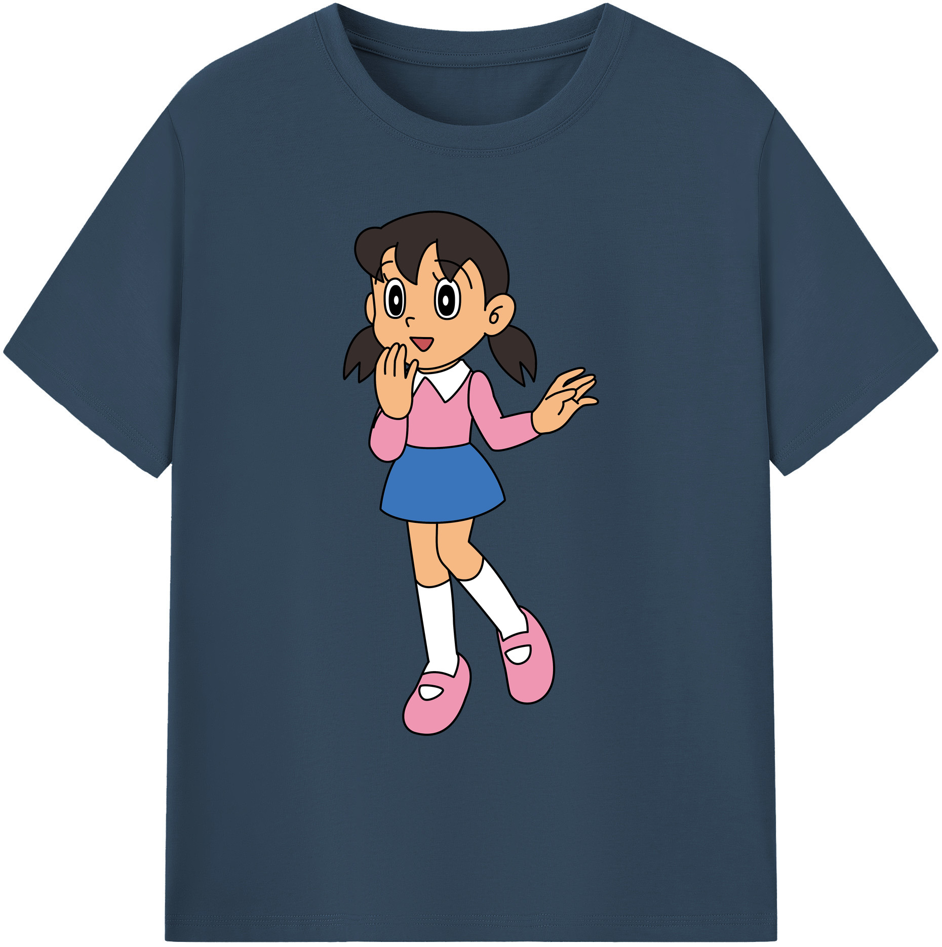 （画像用） ドラえもん みなもと しずか Doraemon Shizuka Minamoto 綿100％ メンズ半袖Tシャツ｜肌触りやわらか＆通気性