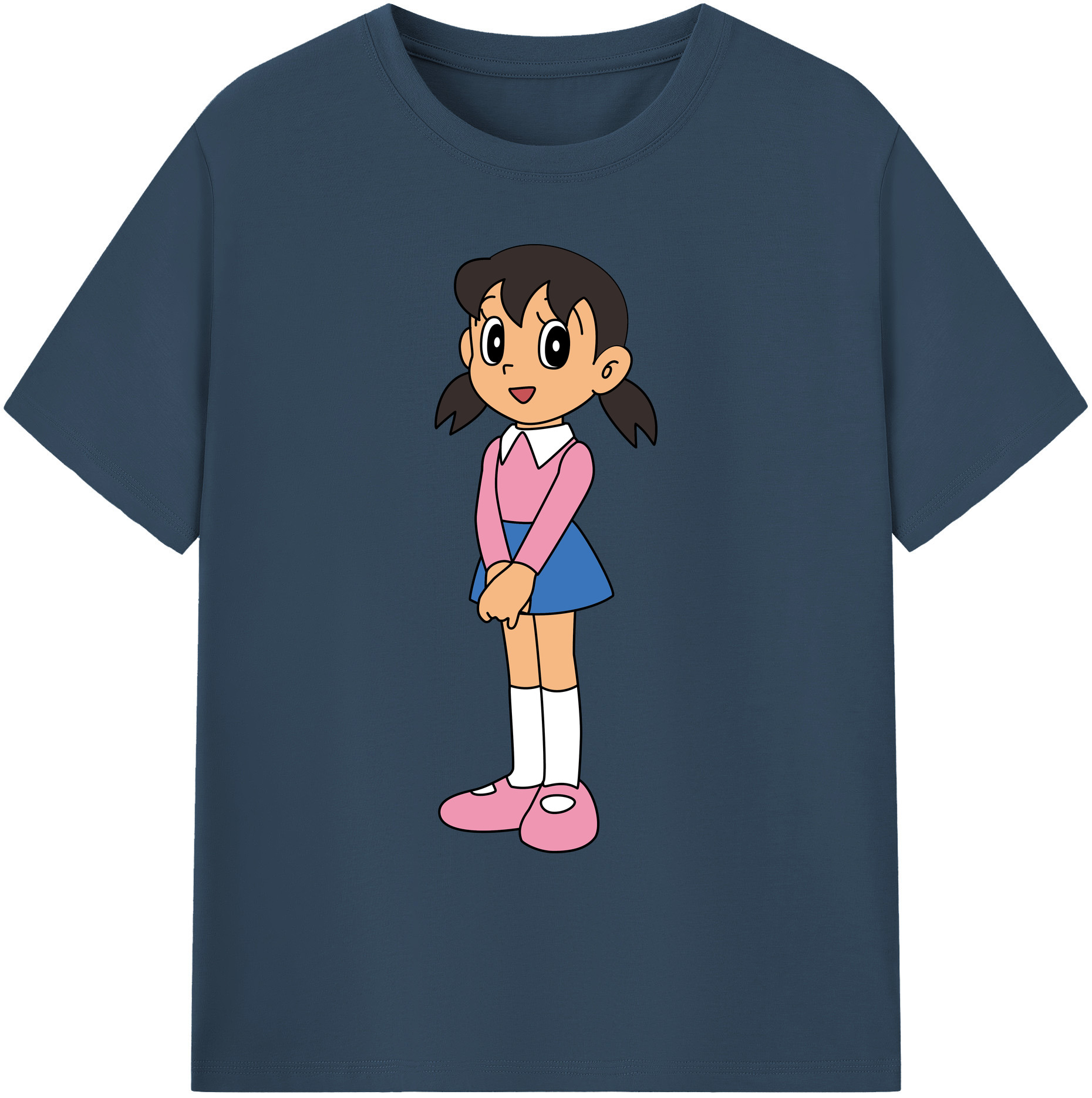 （画像用） ドラえもん みなもと しずか Doraemon Shizuka Minamoto 綿100％ メンズ半袖Tシャツ｜肌触りやわらか＆通気性