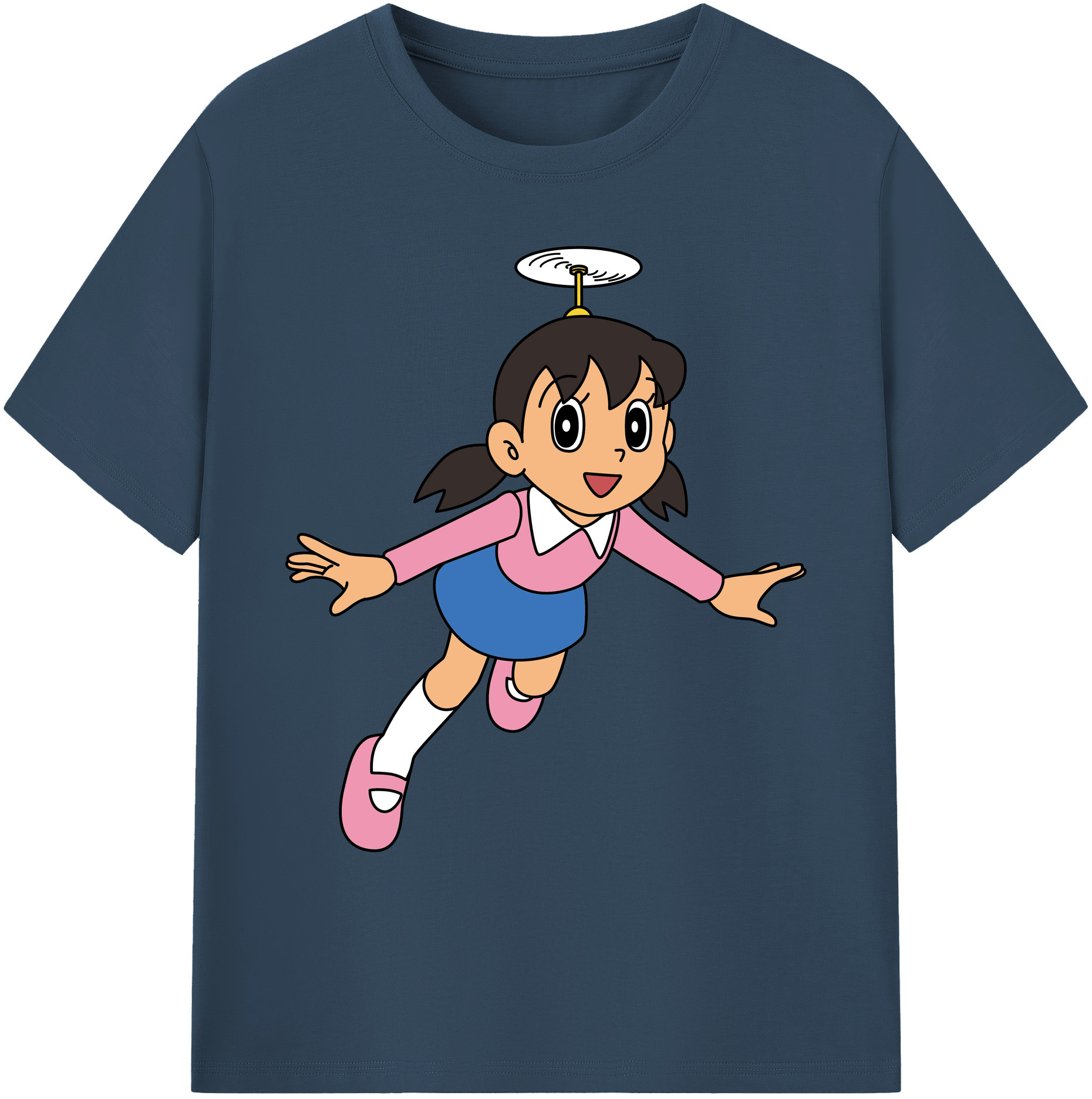 （画像用） ドラえもん みなもと しずか Doraemon Shizuka Minamoto 綿100％ メンズ半袖Tシャツ｜肌触りやわらか＆通気性