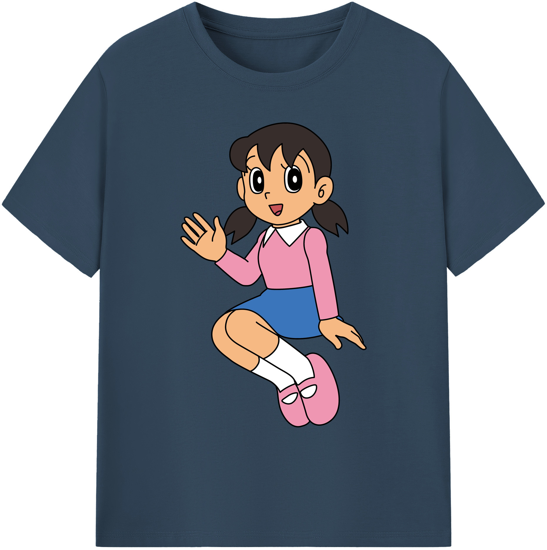 （画像用） ドラえもん みなもと しずか Doraemon Shizuka Minamoto 綿100％ メンズ半袖Tシャツ｜肌触りやわらか＆通気性