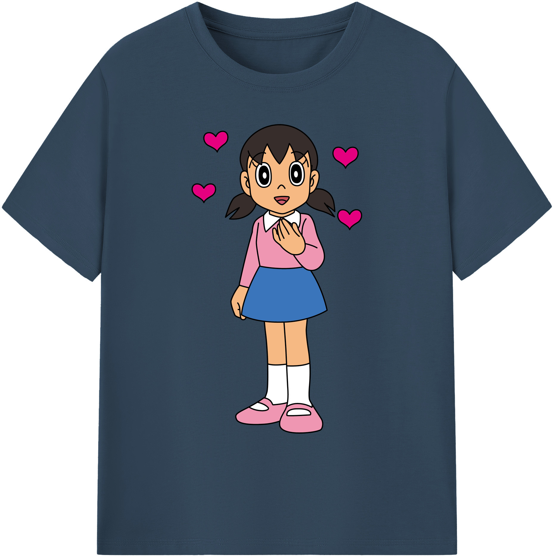 （画像用） ドラえもん みなもと しずか Doraemon Shizuka Minamoto 綿100％ メンズ半袖Tシャツ｜肌触りやわらか＆通気性
