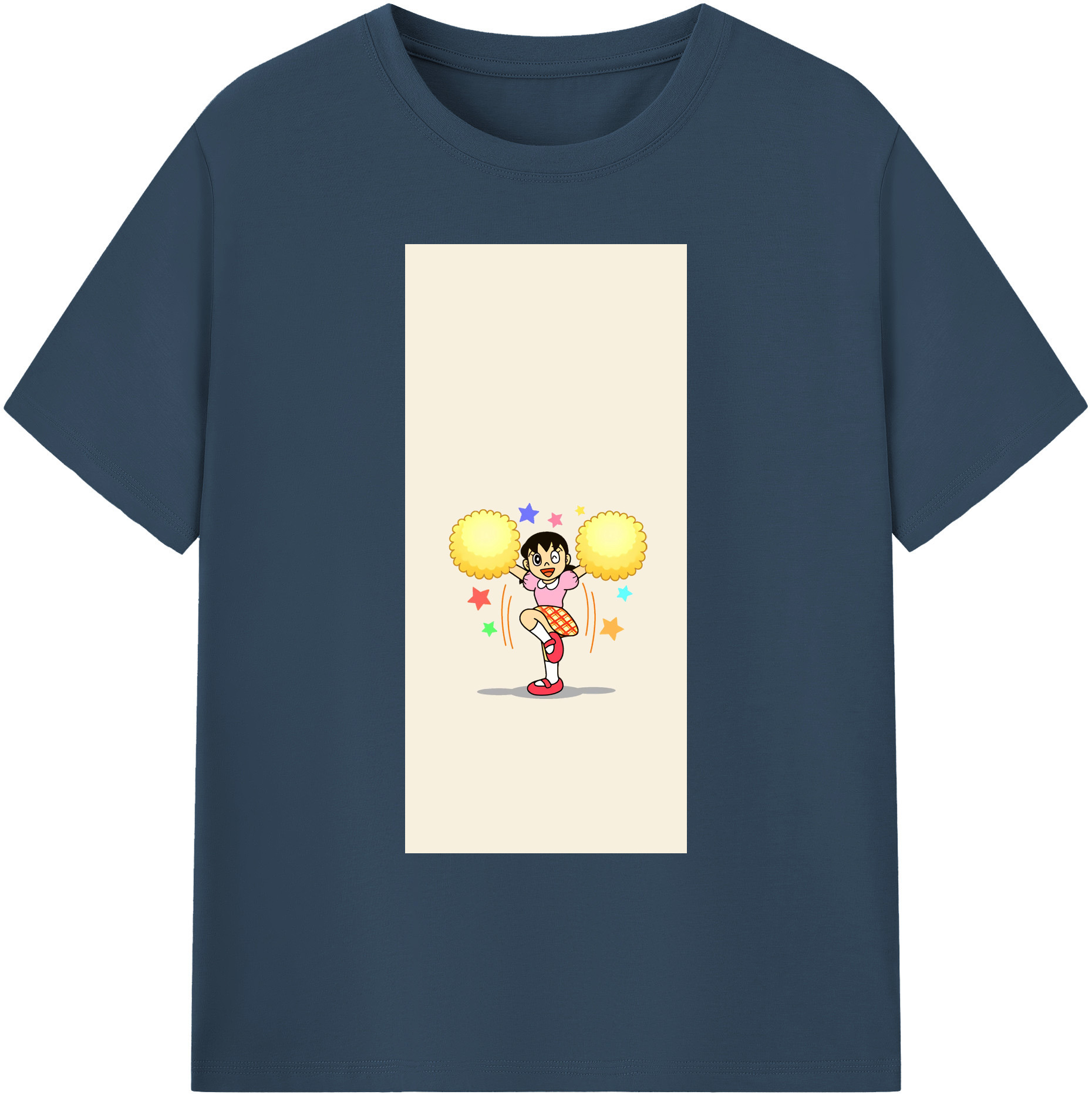 （画像用） ドラえもん みなもと しずか Doraemon Shizuka Minamoto 綿100％ メンズ半袖Tシャツ｜肌触りやわらか＆通気性
