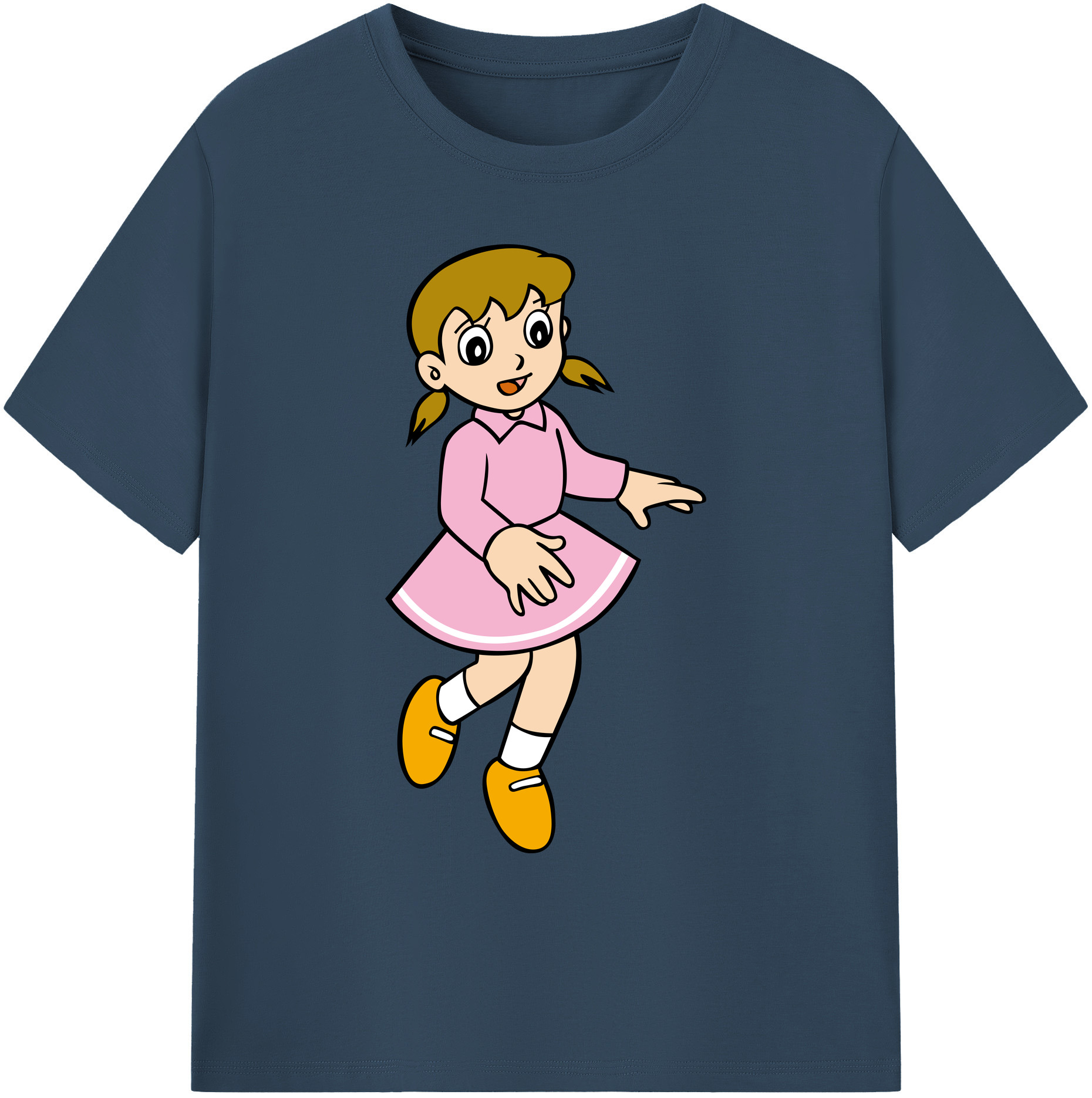 （画像用） ドラえもん みなもと しずか Doraemon Shizuka Minamoto 綿100％ メンズ半袖Tシャツ｜肌触りやわらか＆通気性