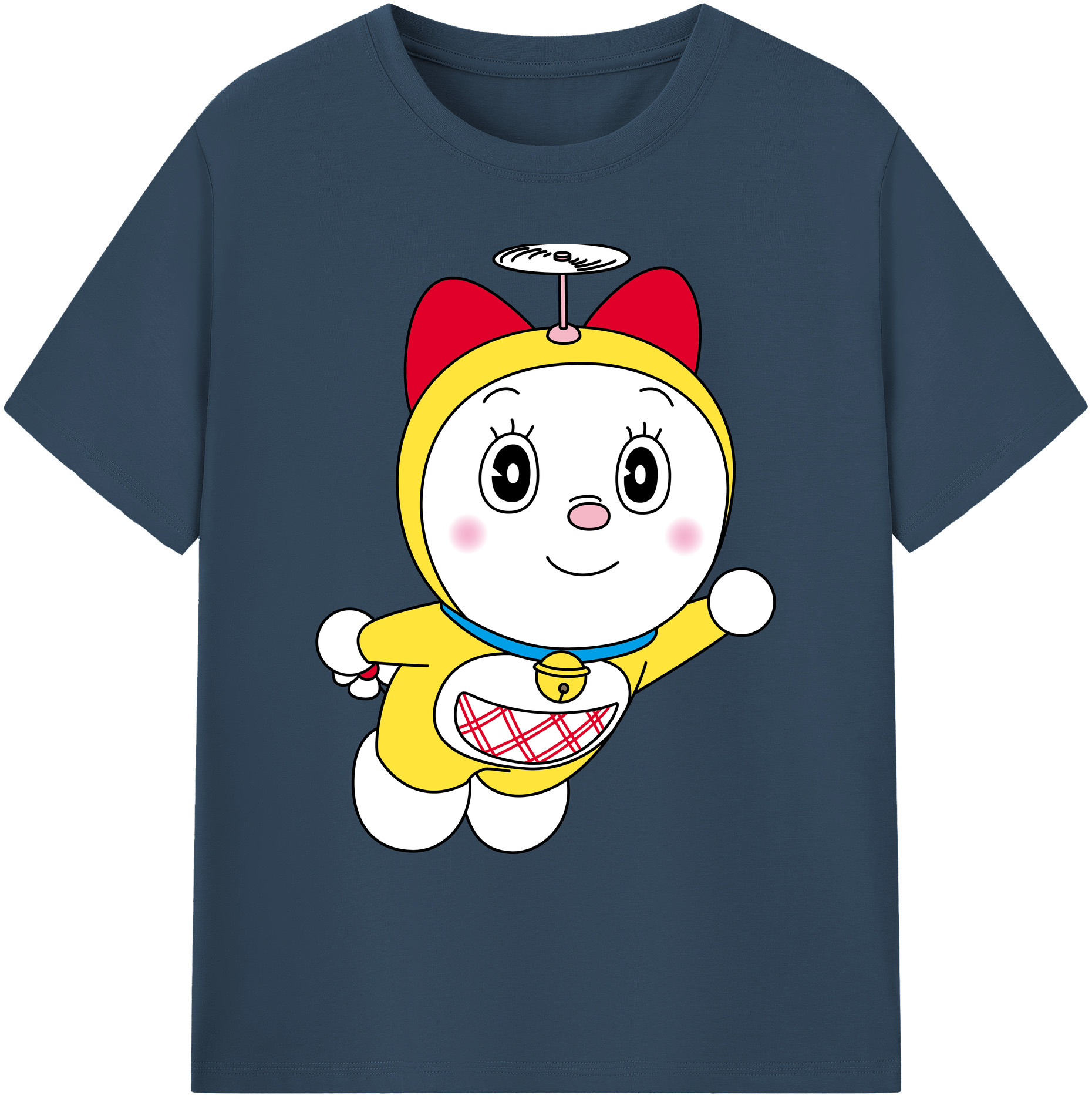 （画像用） ドラえもん ドラミ Doraemon Dorami 綿100％ メンズ半袖Tシャツ｜肌触りやわらか＆通気性