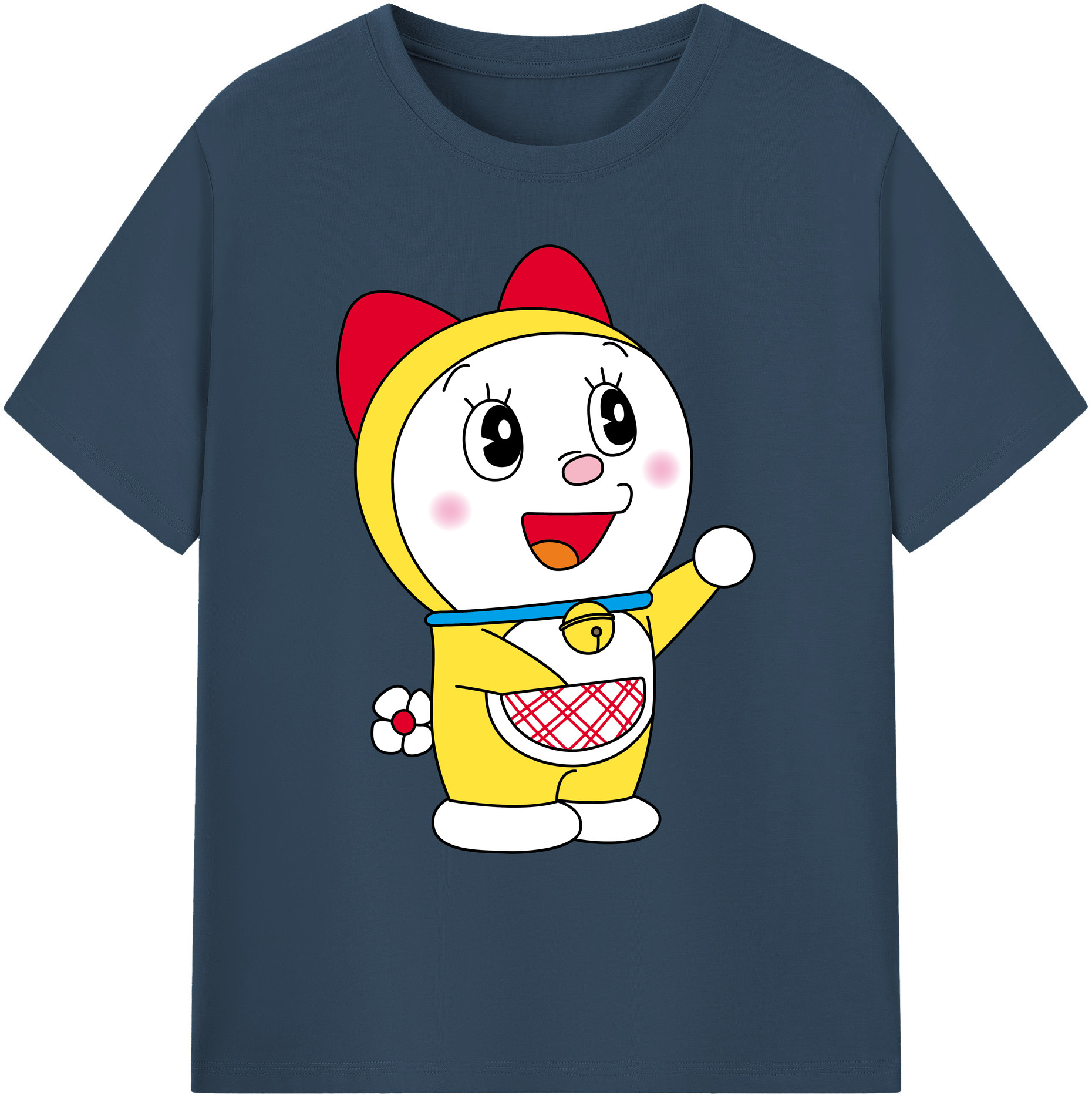 （画像用） ドラえもん ドラミ Doraemon Dorami 綿100％ メンズ半袖Tシャツ｜肌触りやわらか＆通気性