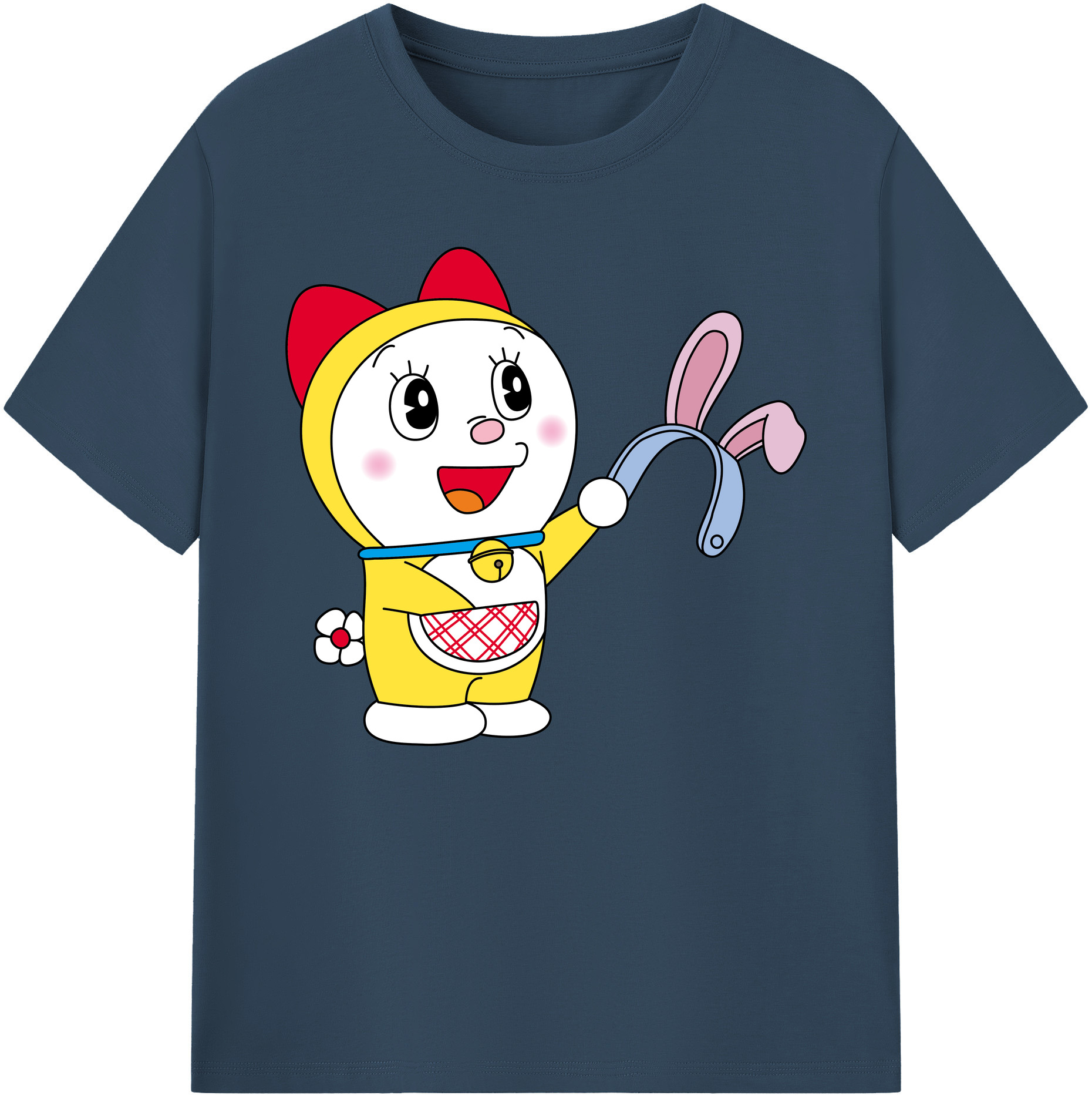 （画像用） ドラえもん ドラミ Doraemon Dorami 綿100％ メンズ半袖Tシャツ｜肌触りやわらか＆通気性